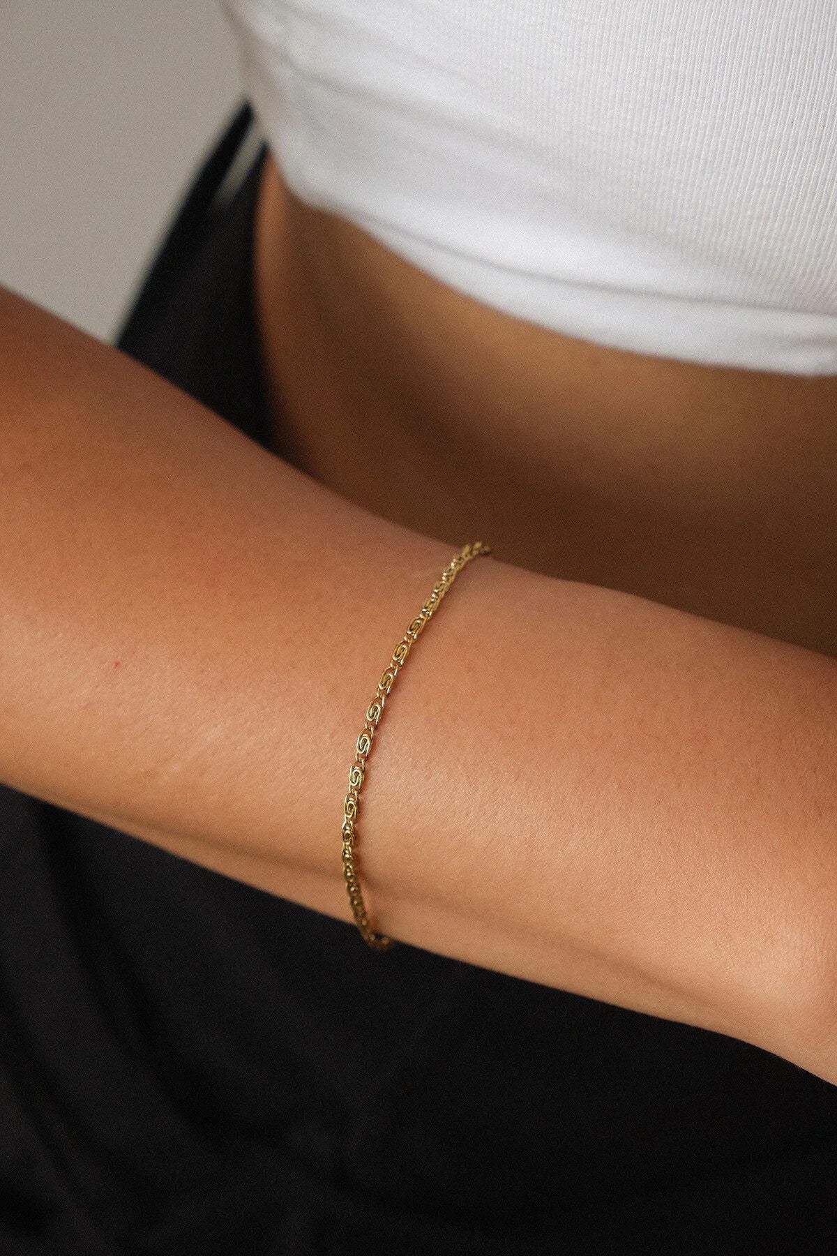 Çelik İnce Ataç Model Zincir Bileklik Minimal Zincir Salyangoz Kararmaz 2mm 17cm+4cm&21cm