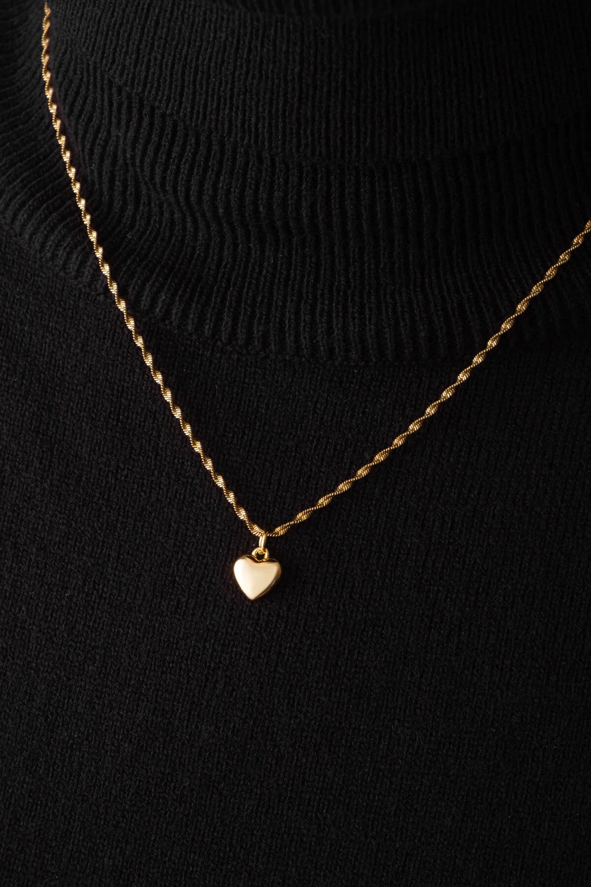 Çelik Kalp Kolye Oval Kenarlı İnce Burgu Singapur Zincirli Kararmaz 45cm