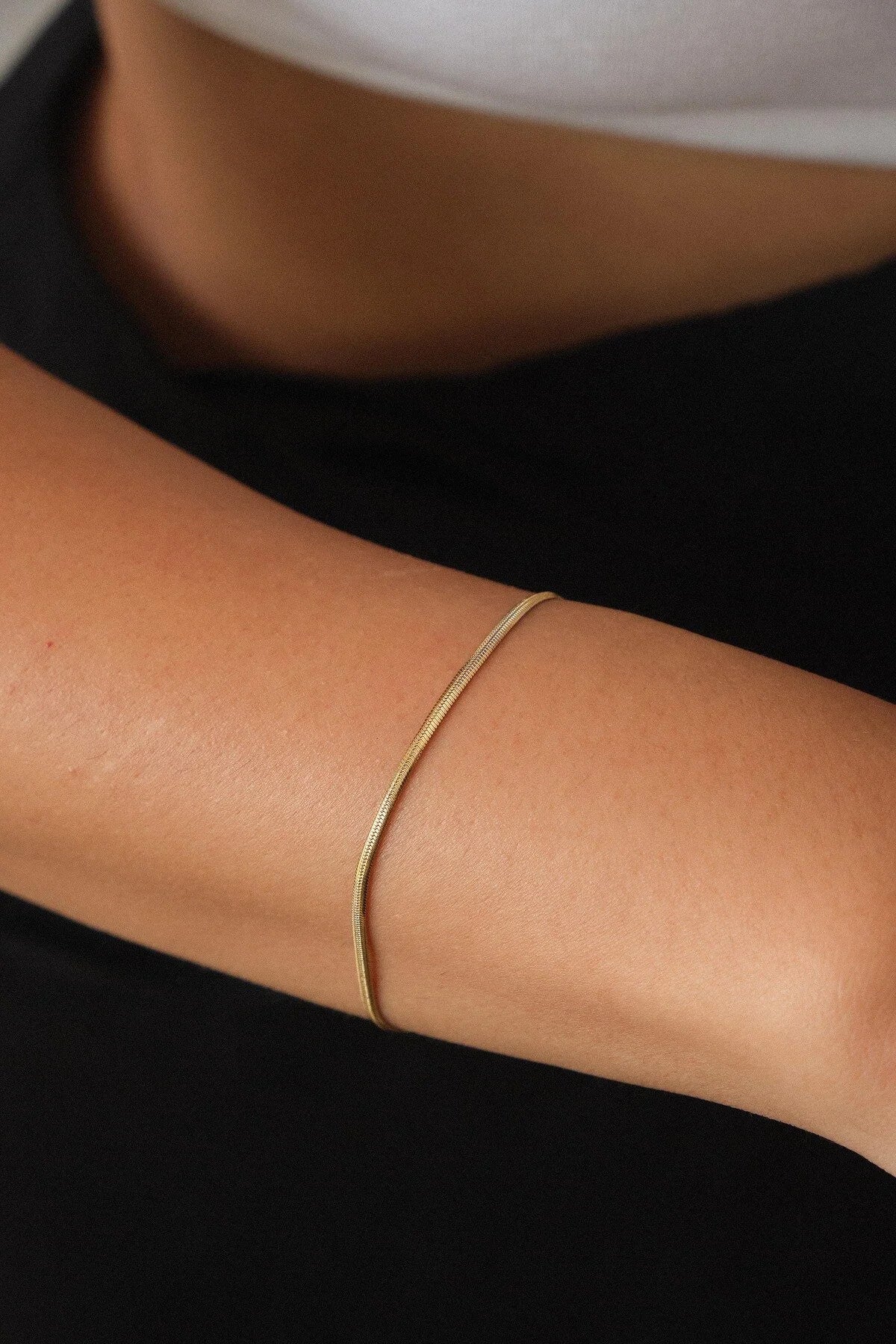 Çelik İnce İtalyan Bileklik Balık Sırtı Model Kararmaz 17+6cm 2mm Günlük Kullanıma Uygun