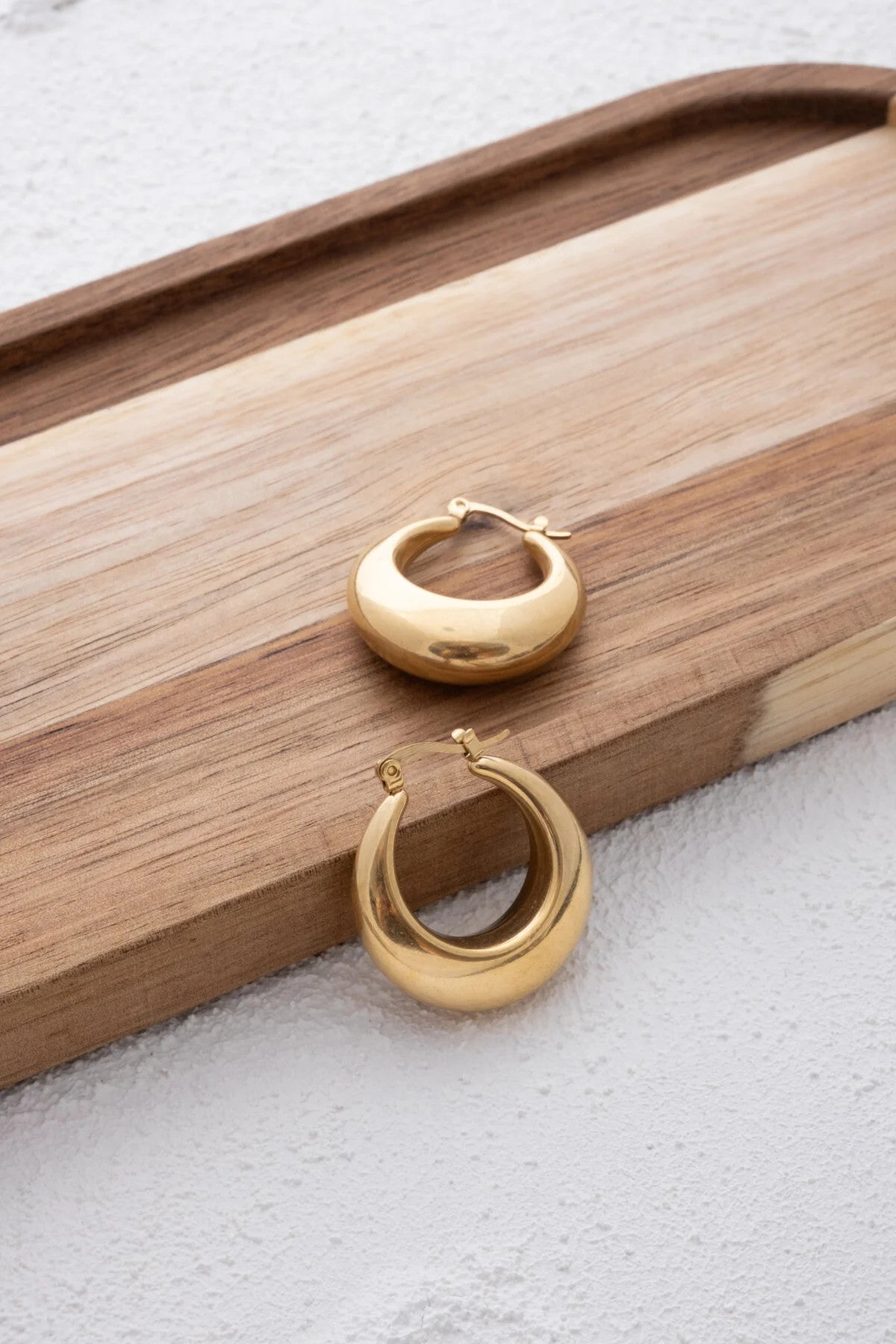 Çelik Bombeli Halka Küpe Bubble Kararmaz Plaka 3cm Günlük Kullanıma Uygun