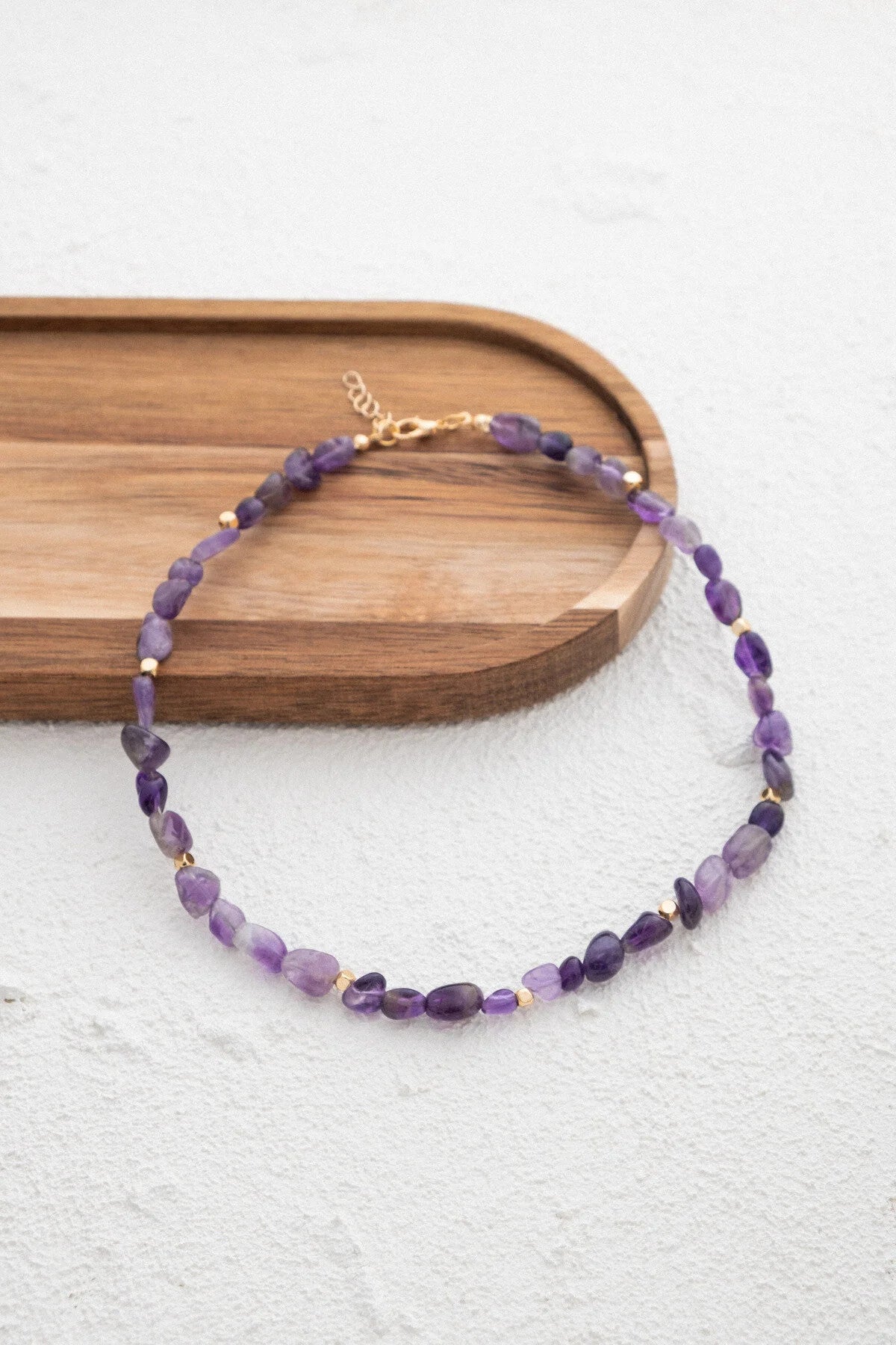 Ametist Doğal Taş Kolye 40cm