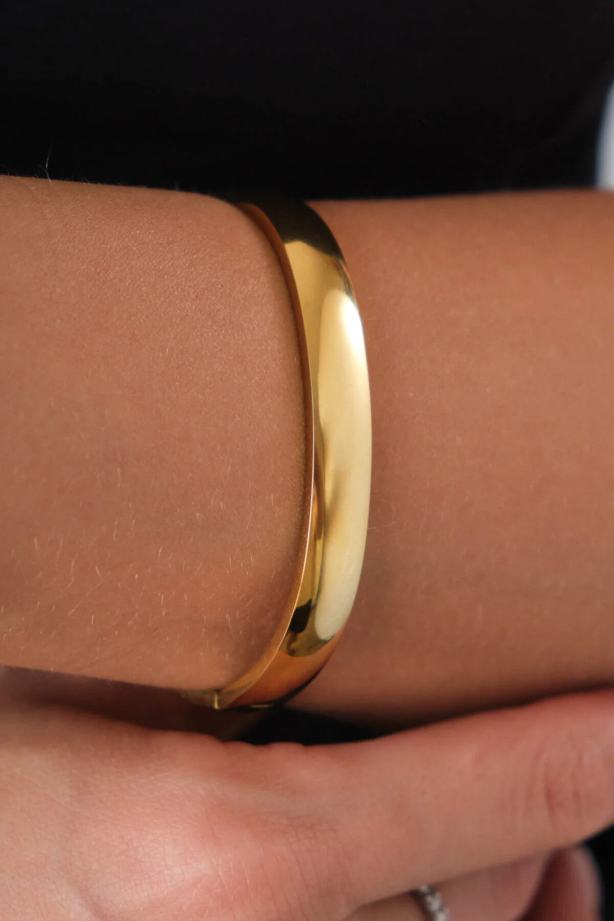 Çelik Kalın Kelepçe Bileklik Kararmaz