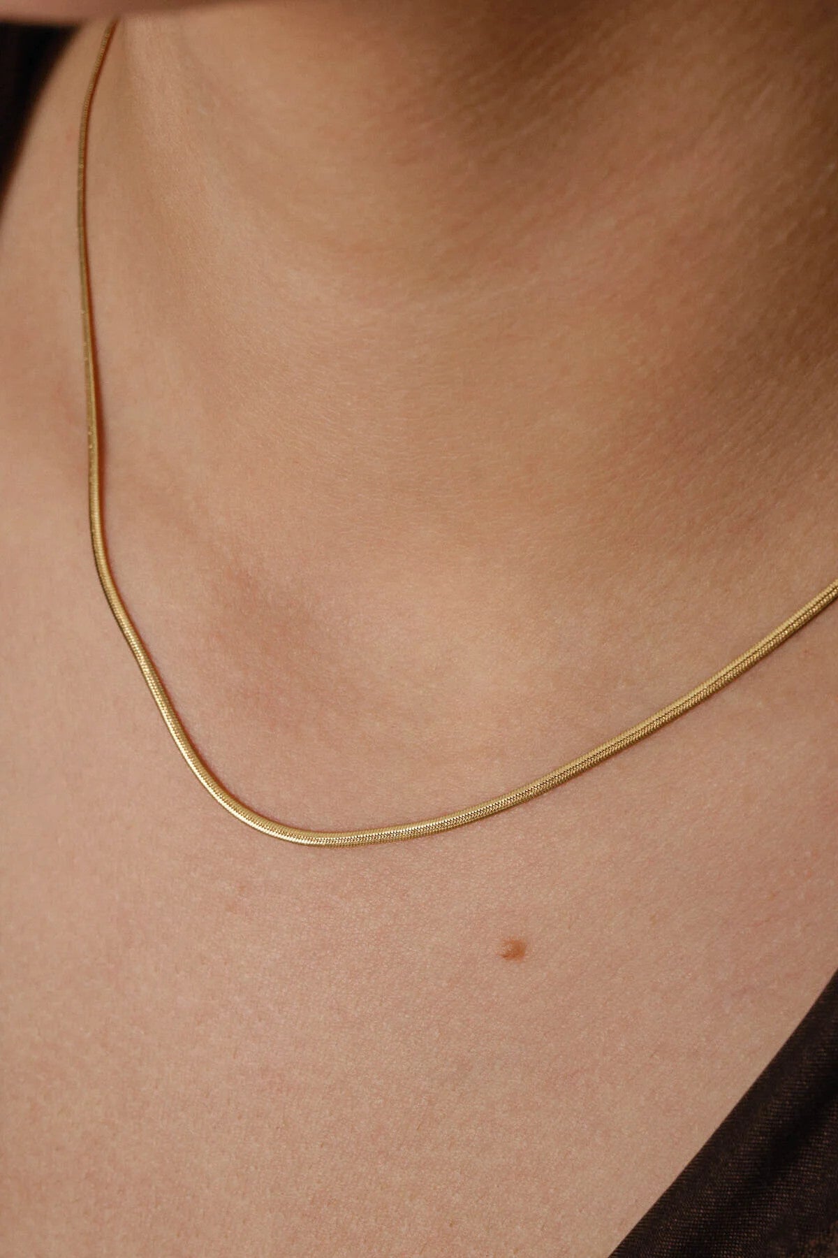 Çelik İtalyan Kolye Balık Sırtı Yassı Zincir Yılan Kolye 1mm Kararmaz 45cm