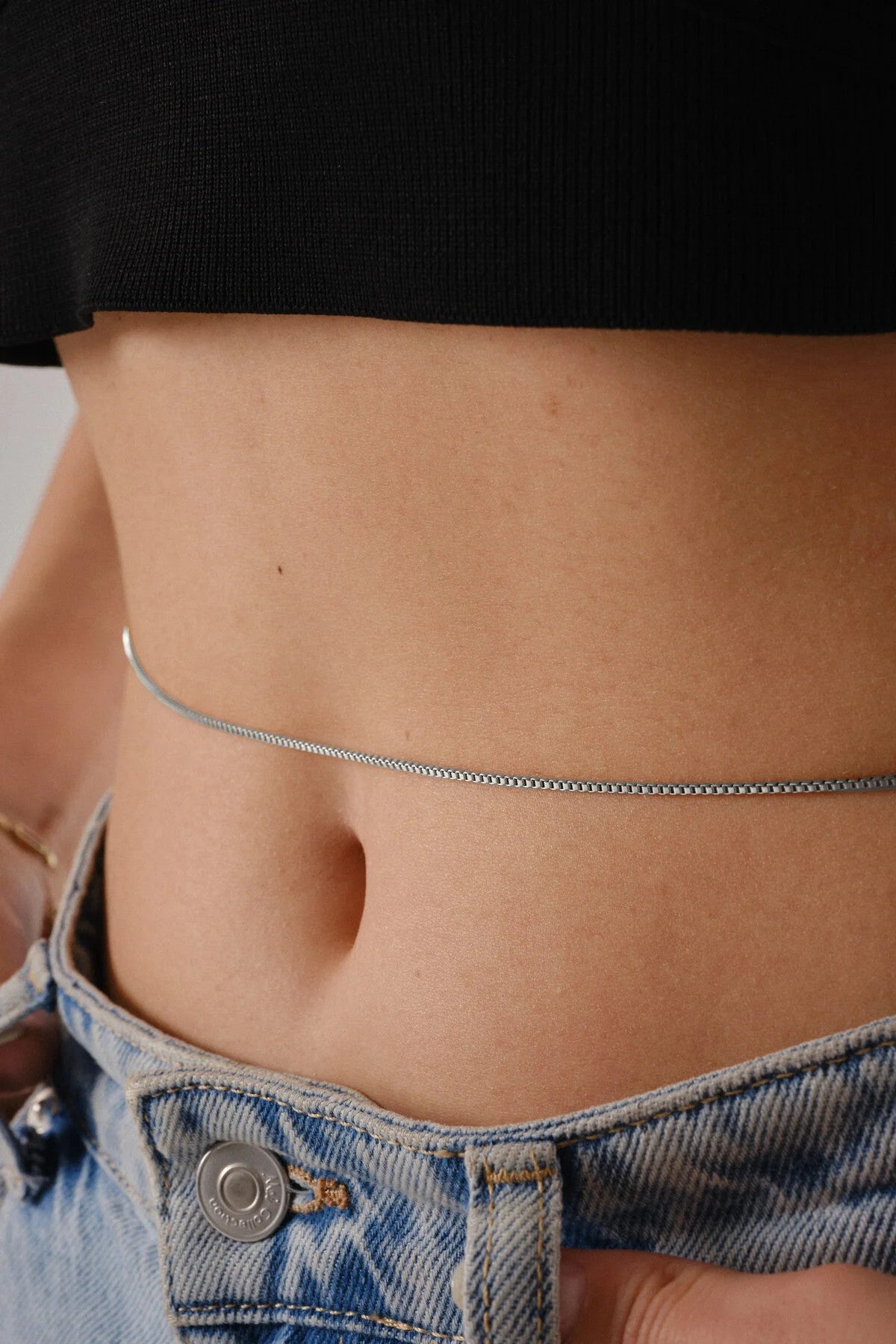 Çelik Kutu Kare Bel Zinciri Denizde Günlük Kullanıma Uygun İnce Box Zincir Kararmaz 60-75cm 1mm