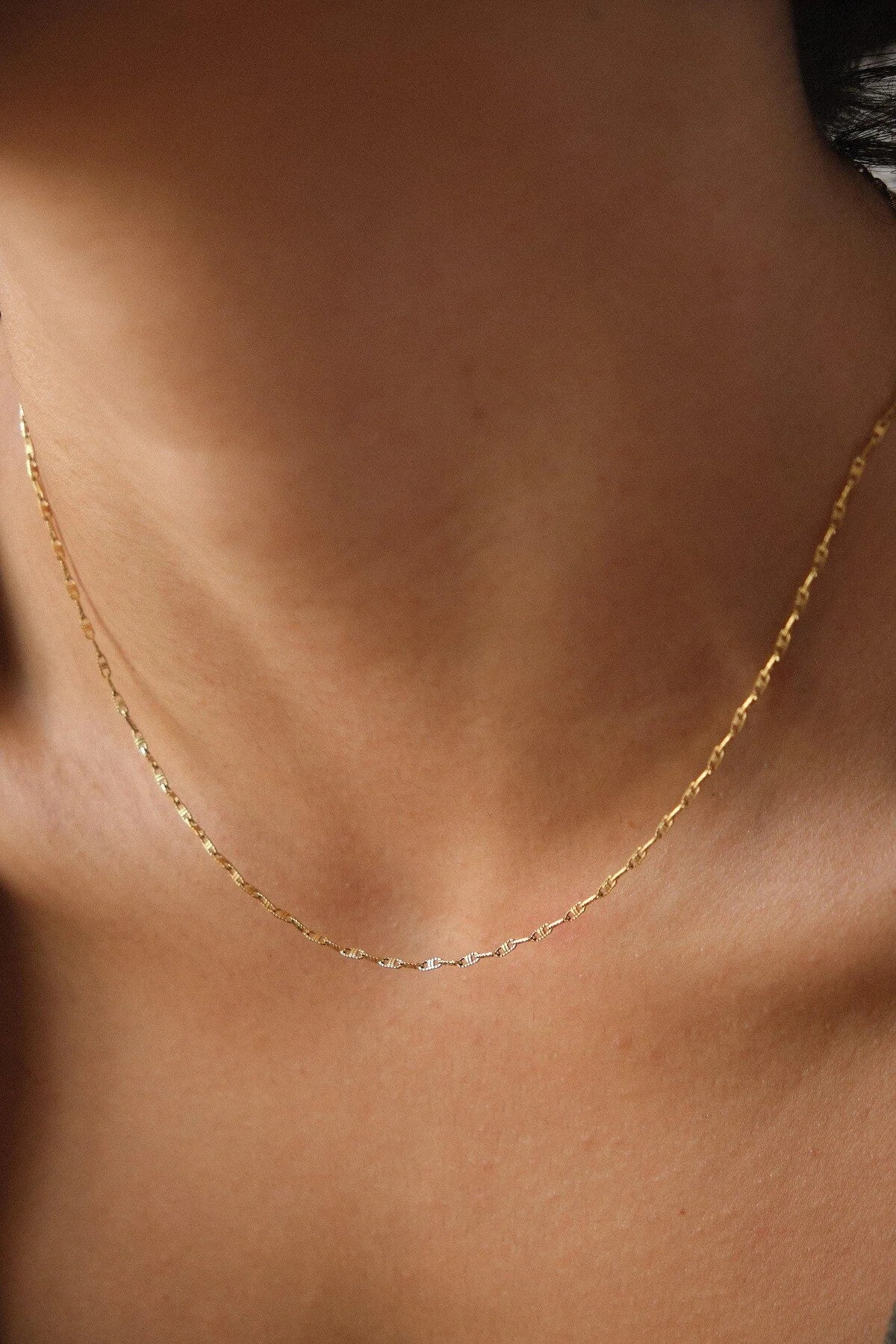 Çelik Dokulu Fermuar Model Kolye Dudak Zinciri 1mm Kararmaz Günlük Kullanıma Uygun