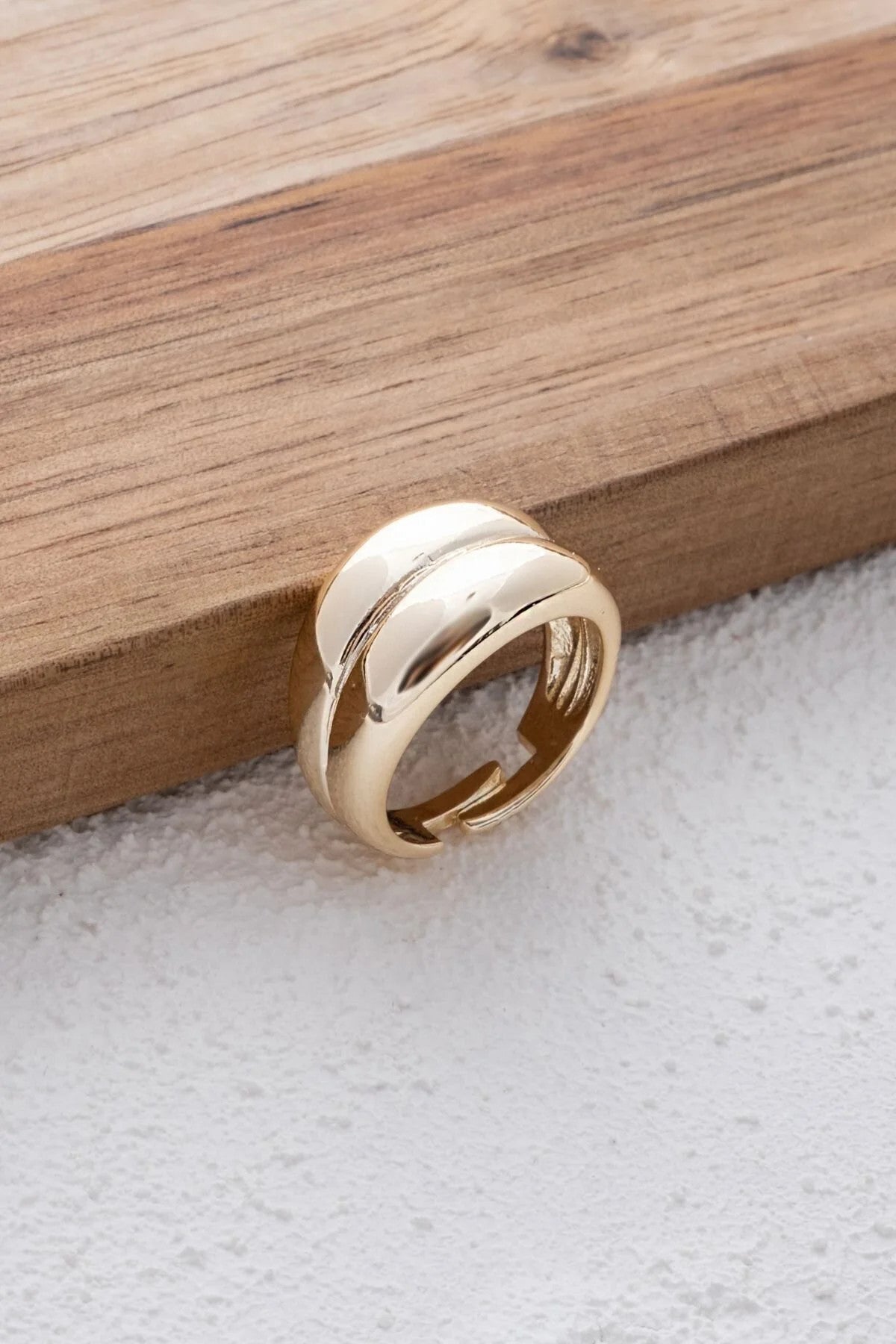 Bombeli Yüzük Iki Sıra Kombinlik Popüler Yüzük Plakalı Free Size Ayarlanabilir Ölçü