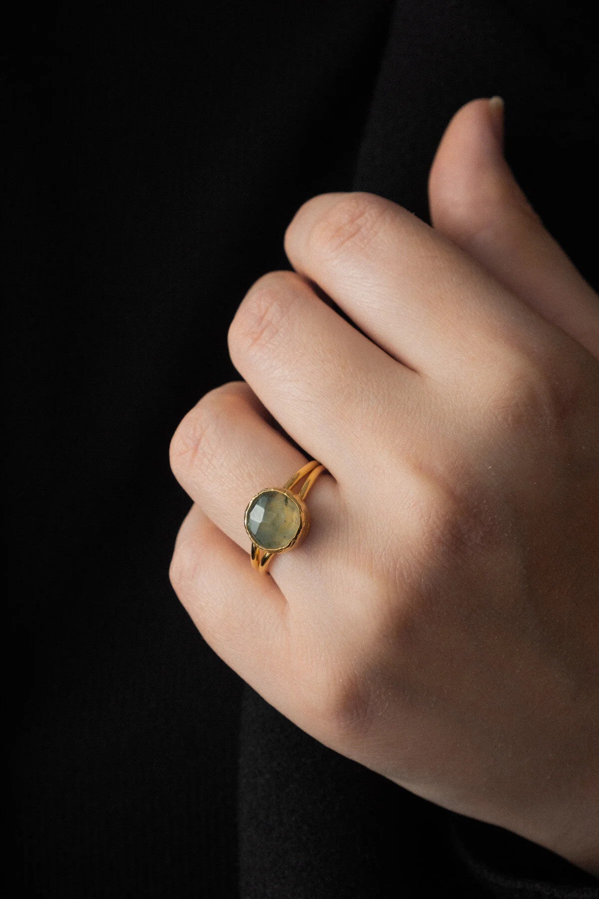 Labradorit Doğal Taş Yüzük El İşi Özel Yapım Labradorit Taşı Yüzük
