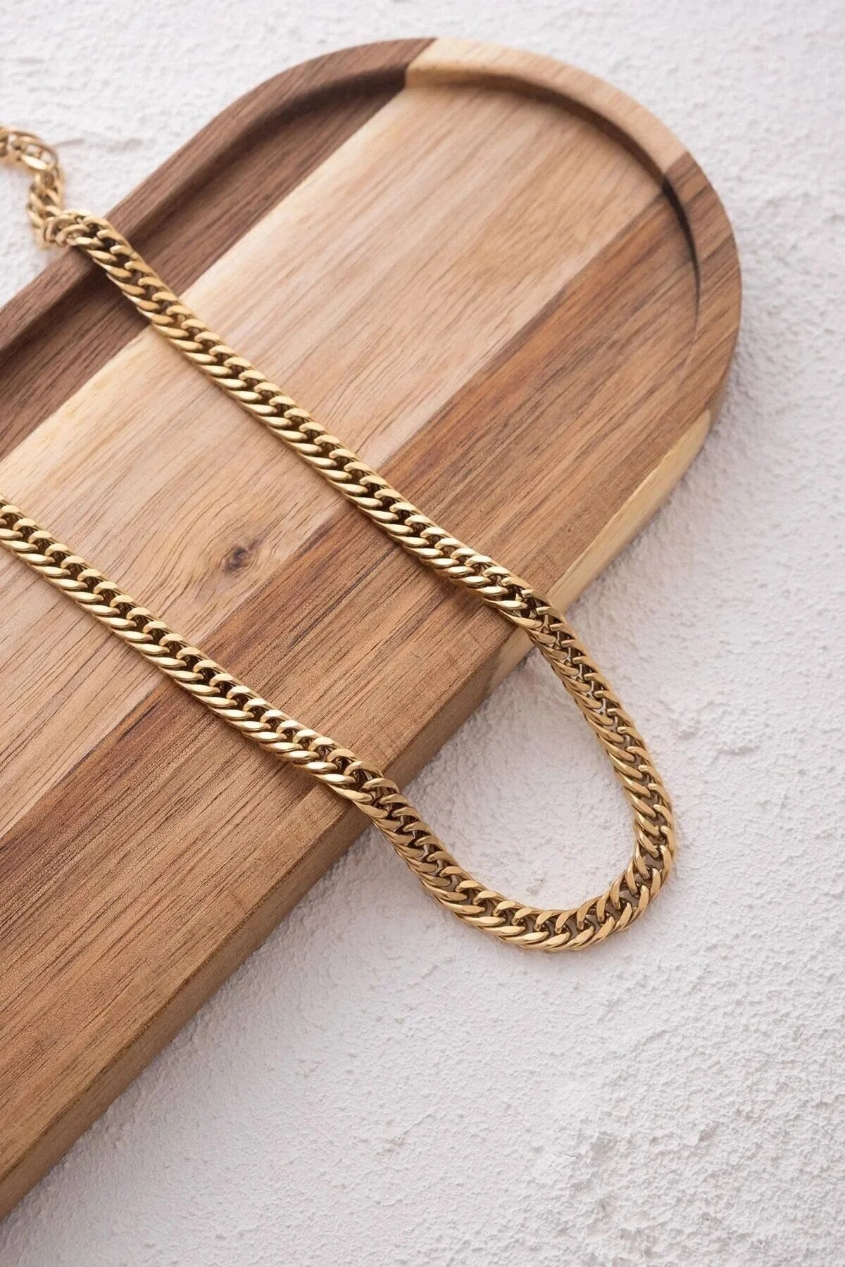 Çelik Almak Gurmet Erkek Zincir Kolye 6mm Kararmaz