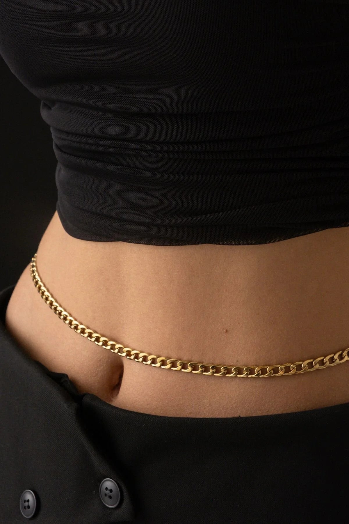 Çelik Kalın Gurmet Bel Zinciri Denizde Günlük Kullanıma Uygun Büyük Küba Zincir 60-75cm 6mm