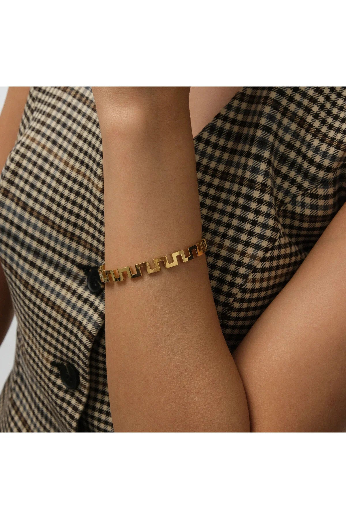 Çelik Zigzag Kelepçe Bileklik Kararmaz