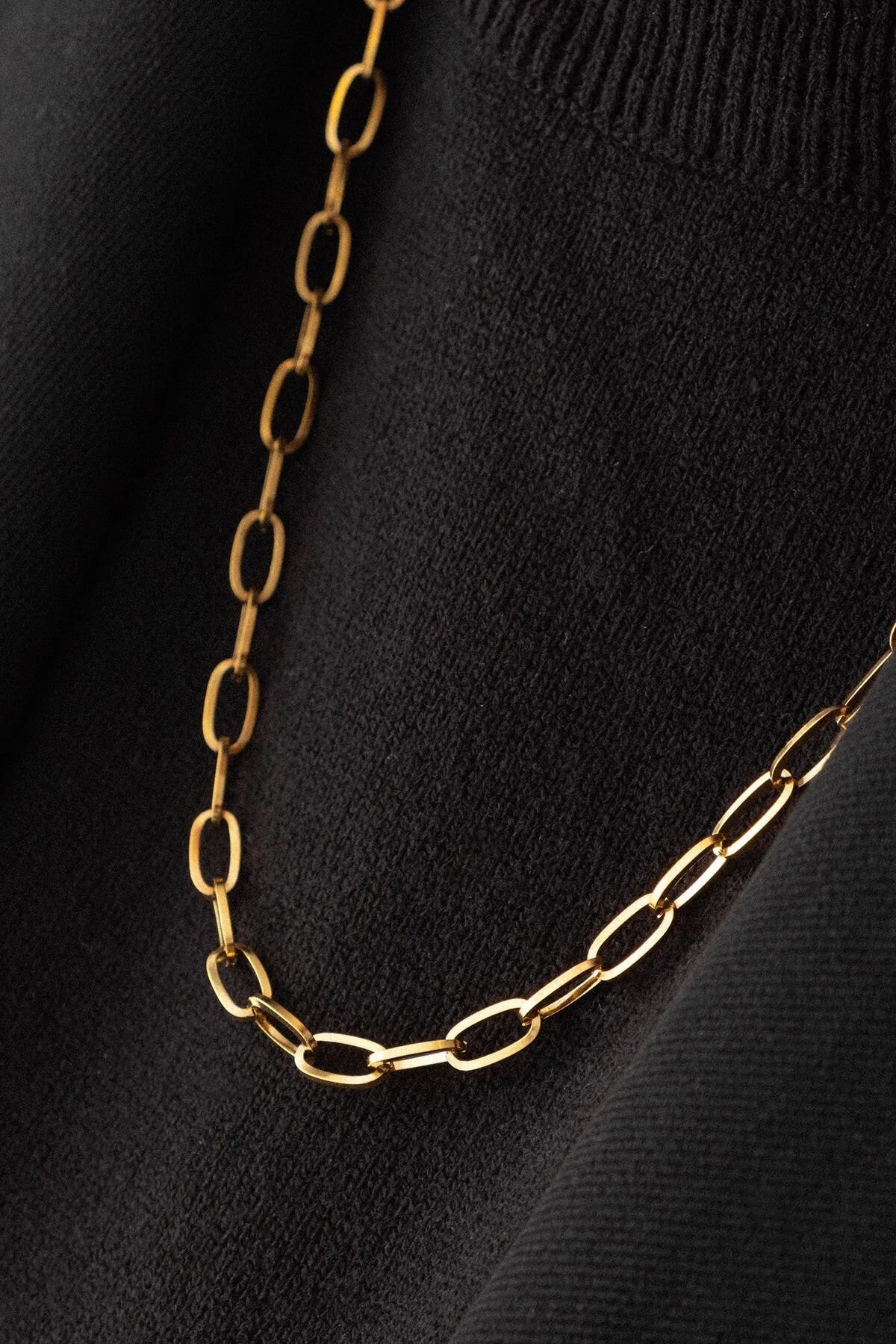 Çelik Ataç Oval Zincir Kolye Kararmaz 5mm Kişiselleştirilebilir Zincir Boy Seçenekleriyle