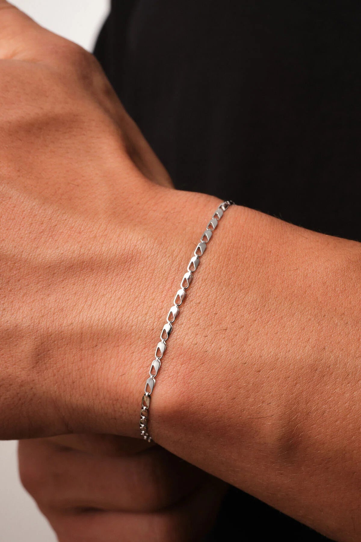 Çelik Papağan Zincir Erkek Bileklik 2mm Kararmaz 20cm