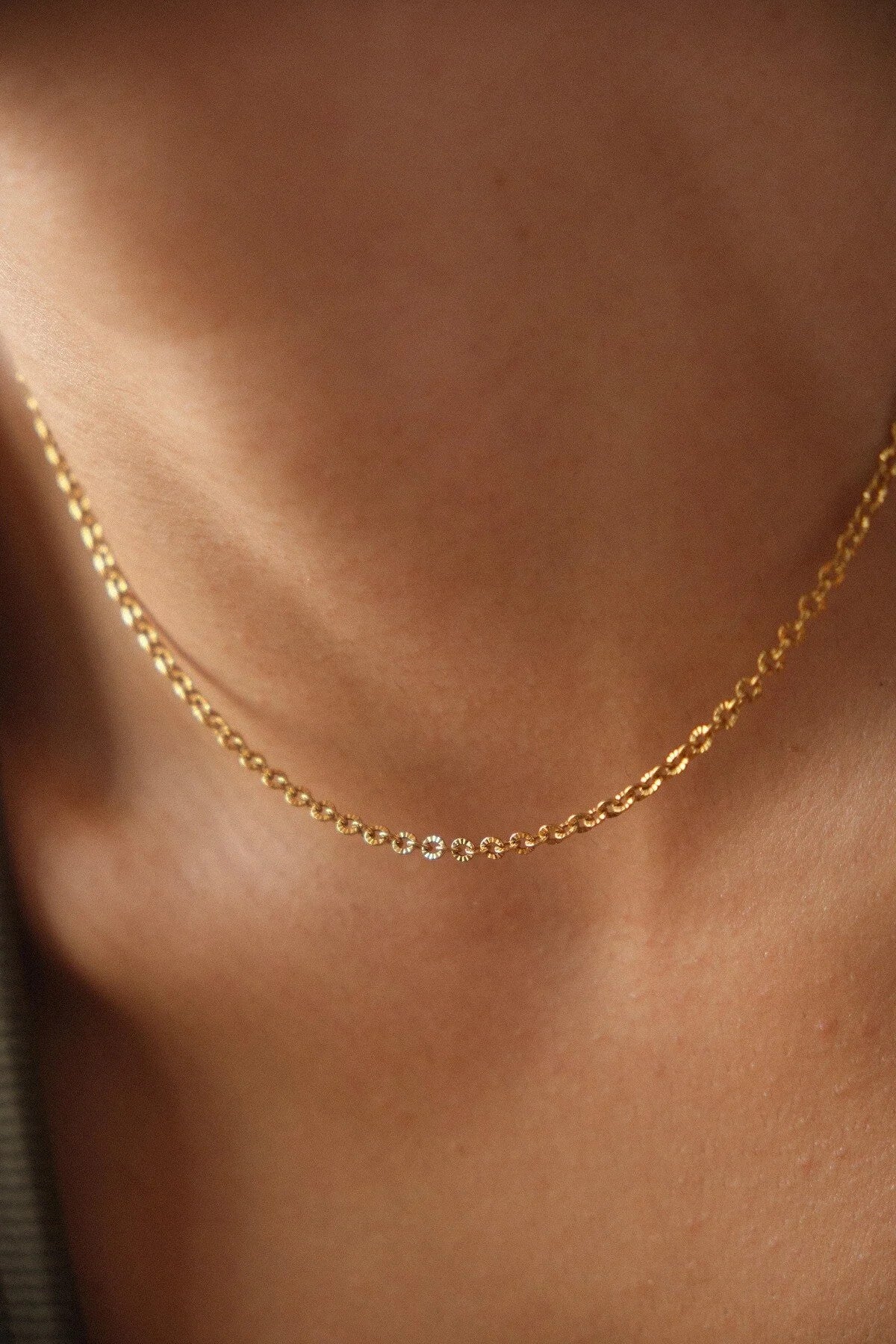 Çelik Halat Çizgili Zincir Kolye Klasik Forse Işlemeli Zincir 2mm Zarif Minimal Ayarlanabilir Boy