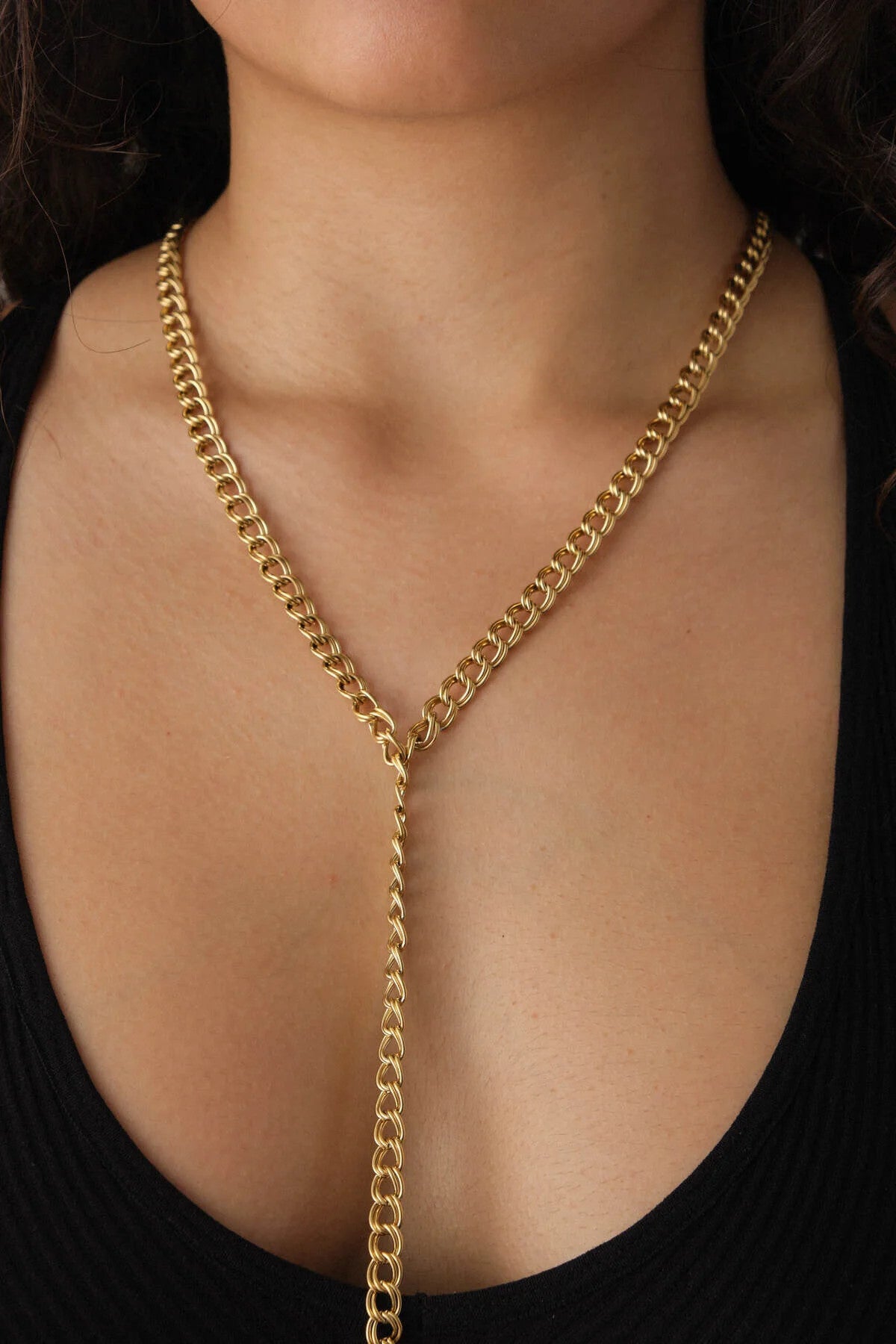 Çelik Çift Halkalı Vücut Zinciri 7mm Denizde Yazın Günlük Kullanıma Uygun Kararmaz 60,25,60+15cm