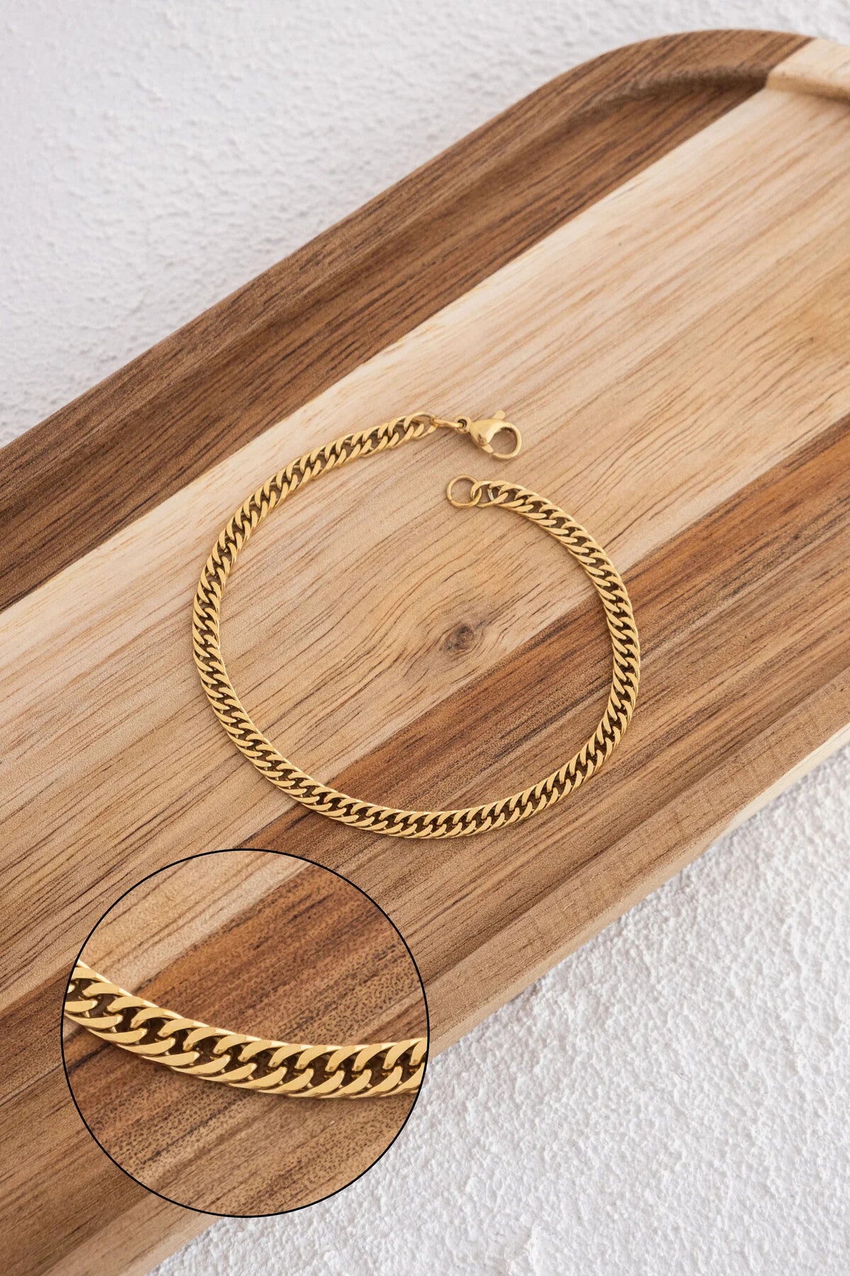 Çelik Almak Gurmet Zincir Bileklik Miami Küçük Zarif Küba Bileklik 3mm Kararmaz 17+4cm-21cm