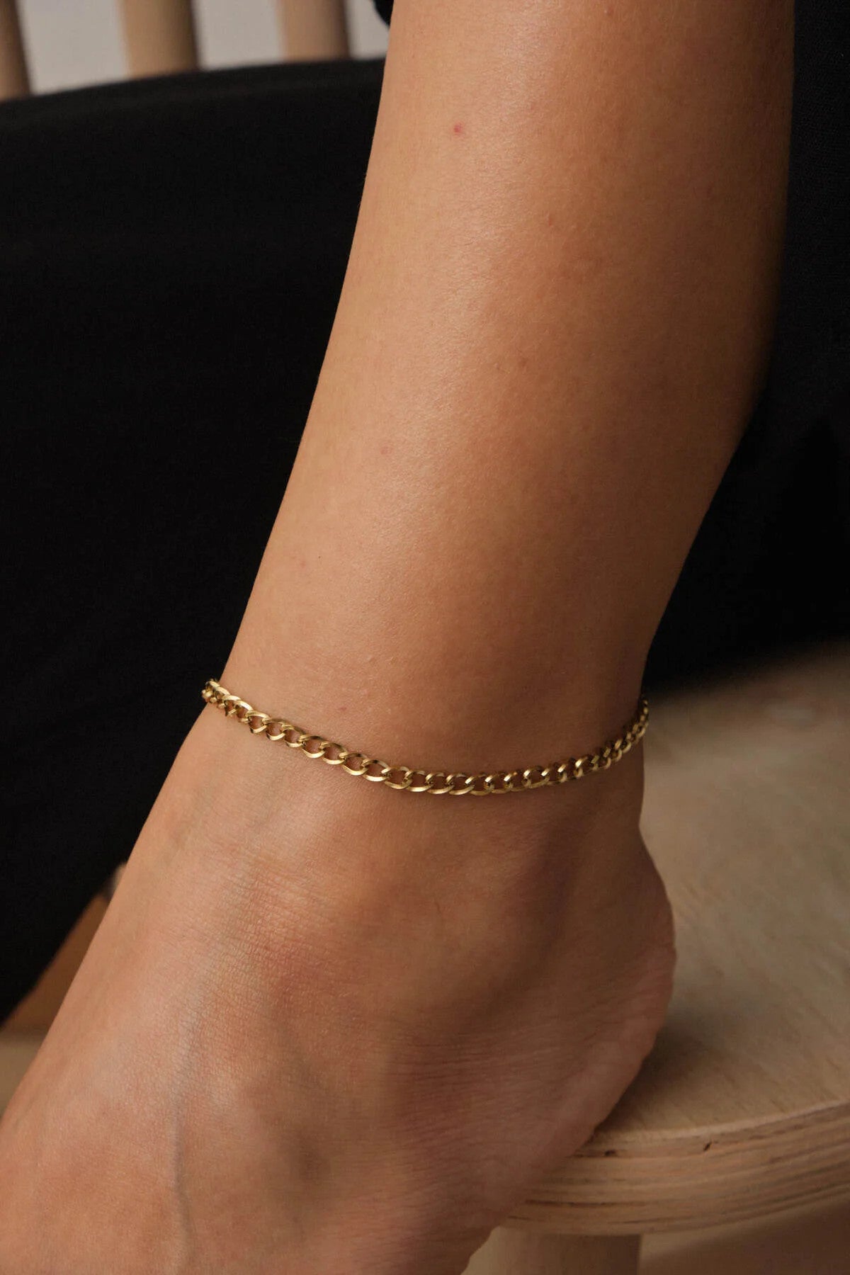 Çelik Klasik Forse Zincir Halhal Kararmaz 22+4cm 4mm Günlük Kullanıma Uygun