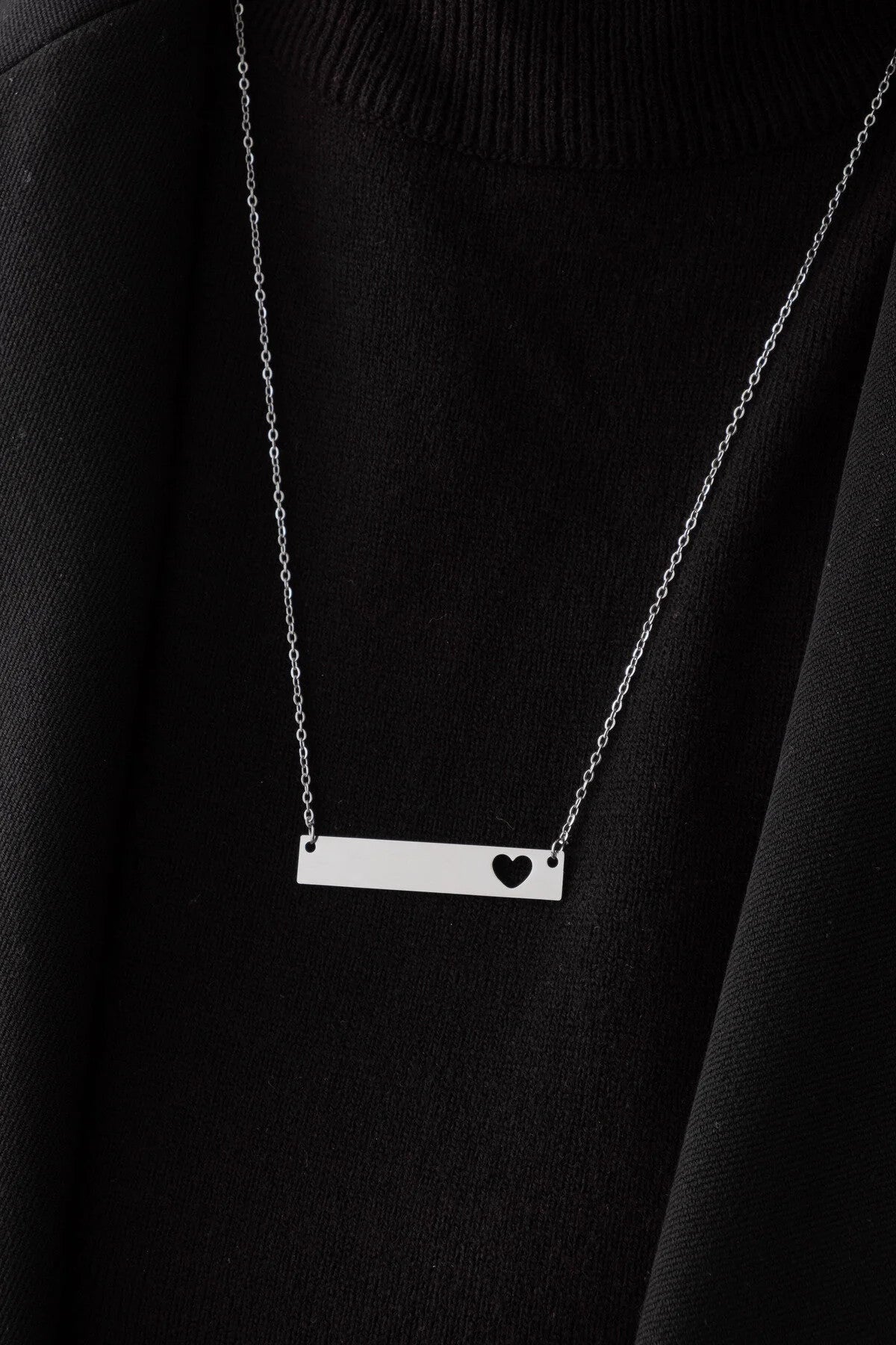 Çelik Kalpli Künye Kolye Kararmaz