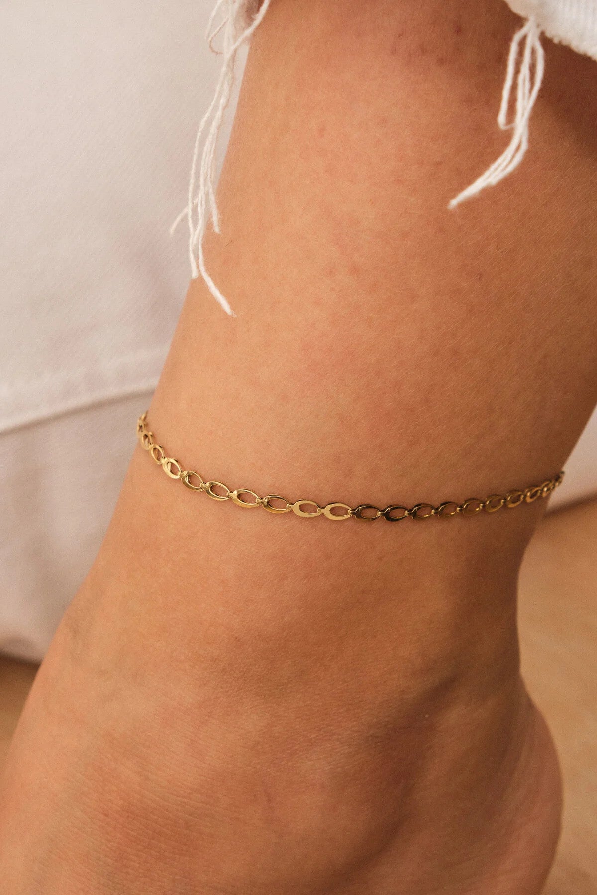 Çelik Arpa Zincir Halhal Denizde Günlük Kullanıma Uygun Buğday Halhal Kararmaz 3mm 22cm+4cm