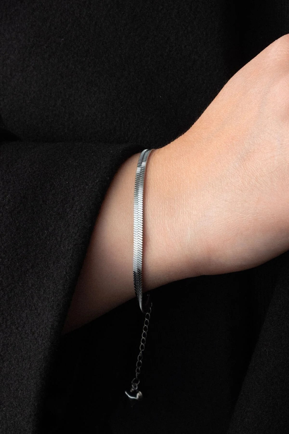 Çelik İtalyan Zinciri Bileklik 18cm+5cm Kararmaz