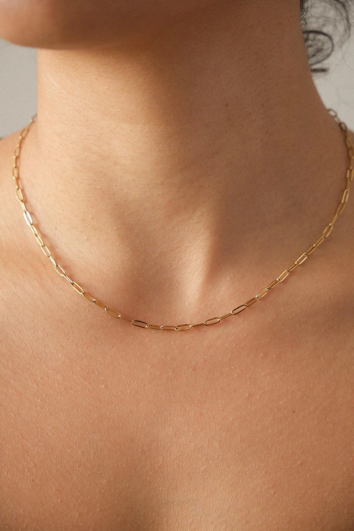 Çelik Ataç Oval Halka Zincir Kolye Günlük Kullanıma Uygun Kararmaz Kablo Zincir Kolye 2mm