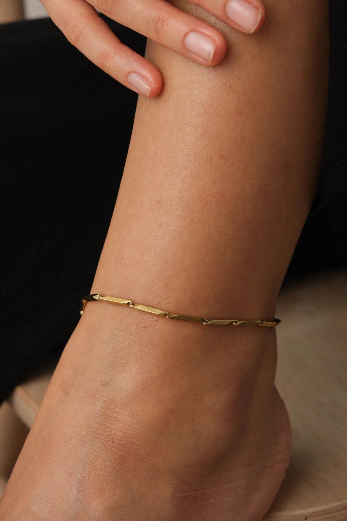 Çelik Küp Üçgen Zincir Halhal Kararmaz 22+4cm 2mm Günlük Kullanıma Uygun