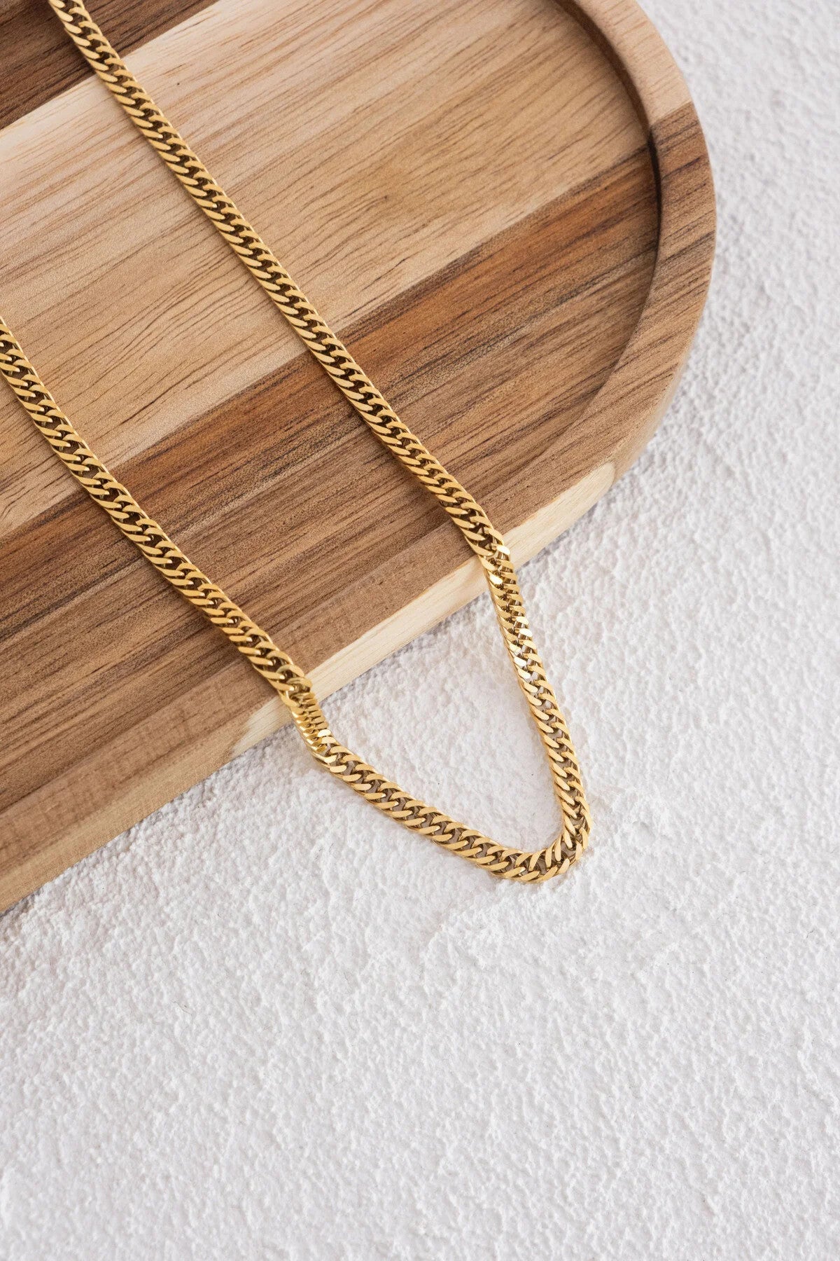 Çelik Almak Gurmet Zincir Kolye Miami Küçük Zarif Küba Kolye 3mm Kararmaz