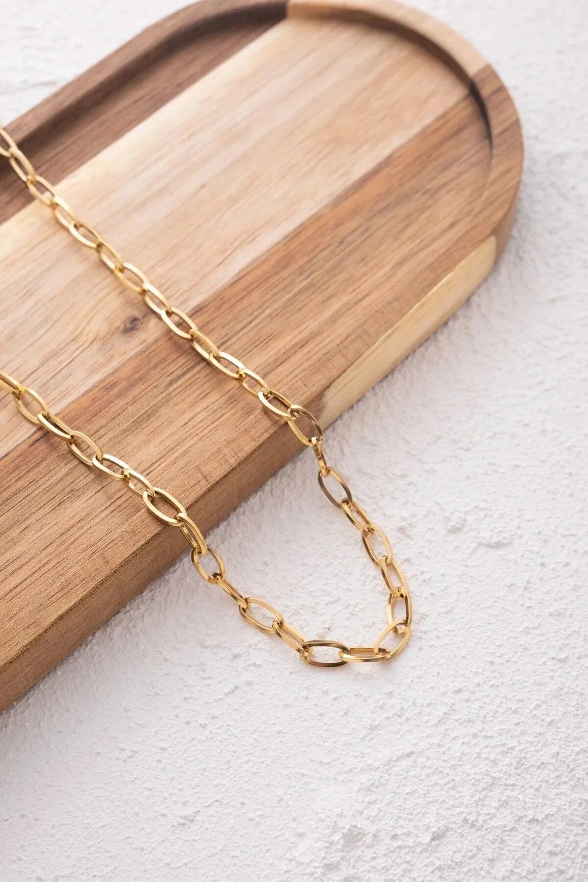 Çelik Ataç Erkek Zincir Kolye 5mm Kararmaz