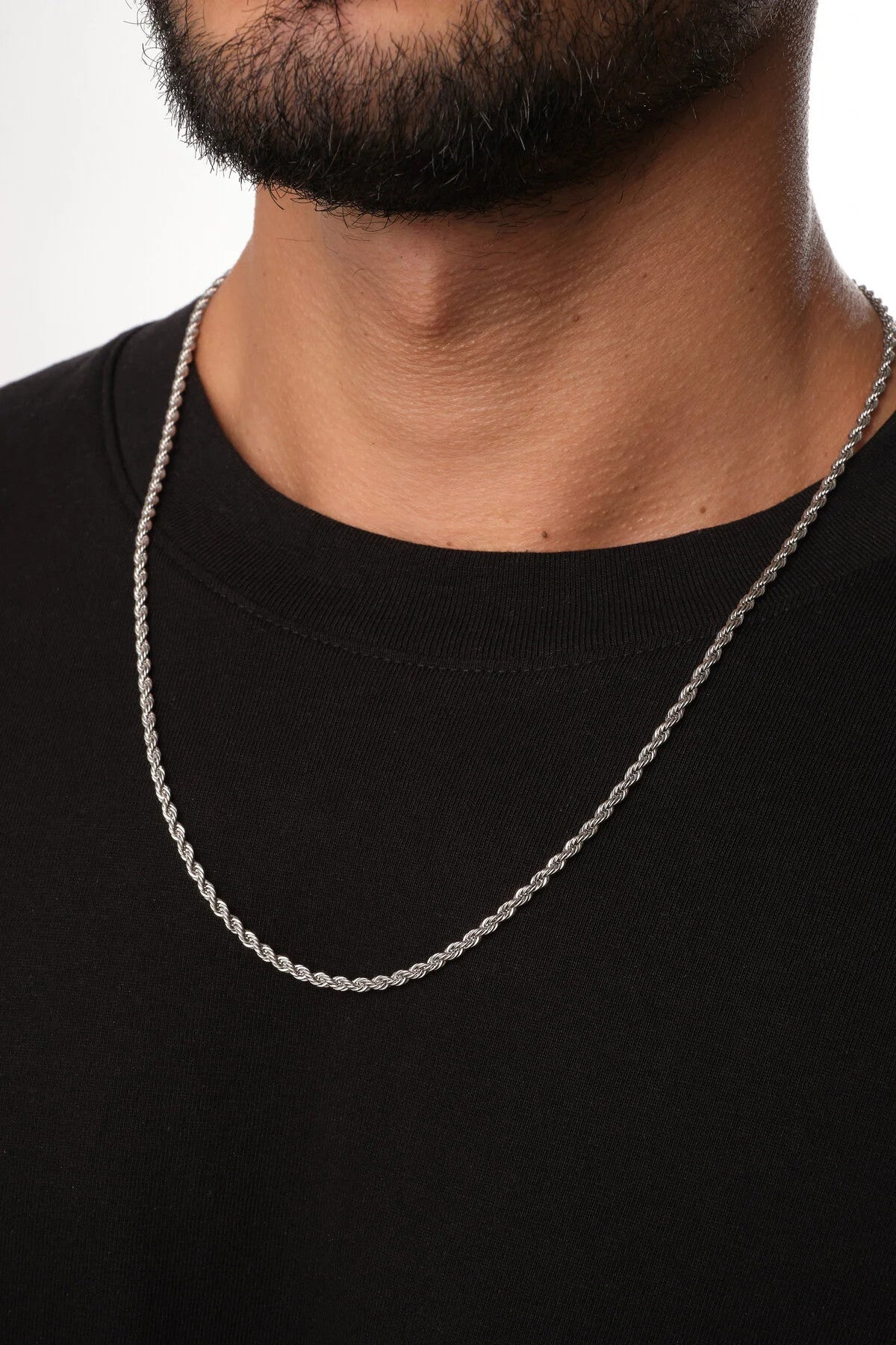 Çelik Burgu Erkek Zincir Kolye 3mm Kararmaz 60cm