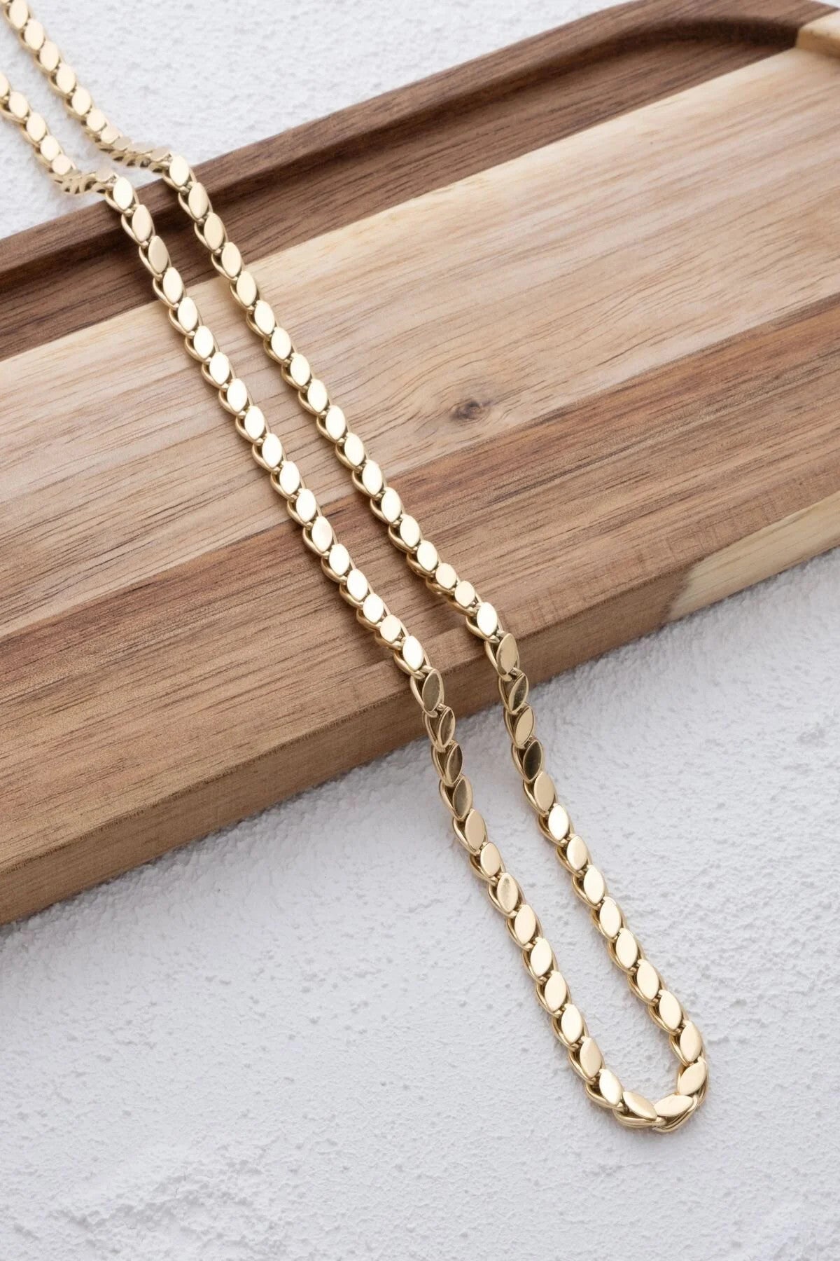 Çelik Ince Arpa Zincir Kolye Kararmaz Boy 60 Cm 3mm