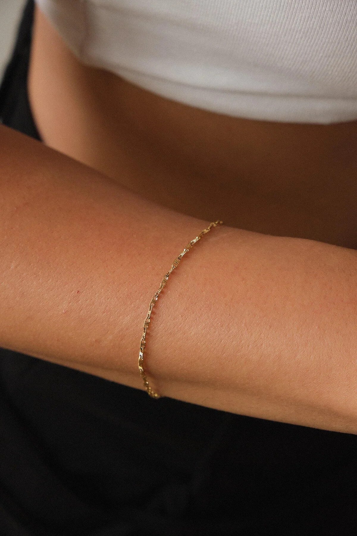 Çelik Dokulu Fermuar Model Zincir Bileklik Dudak Zinciri 1mm 17+4cm-21cm Kararmaz