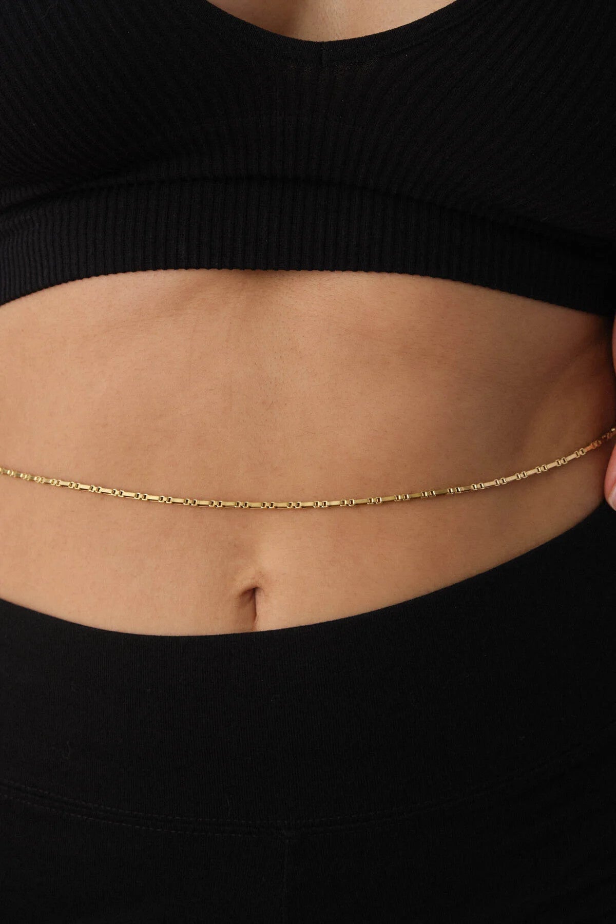 Çelik Dikdörtgen Kare Bel Zinciri Günlük Kullanıma Uygun Kutu Dikdörtgen Zincir 60-75cm 2mm