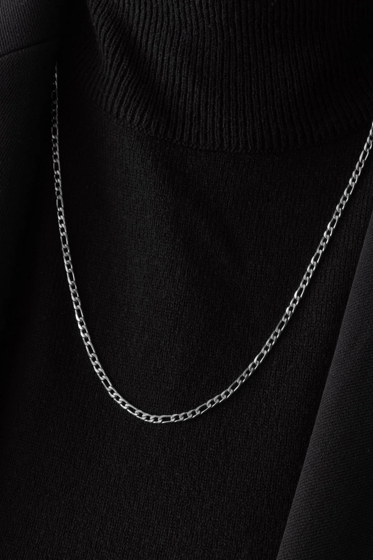 Çelik İnce Figaro Zincir Kolye Kararmaz 3mm Unisex