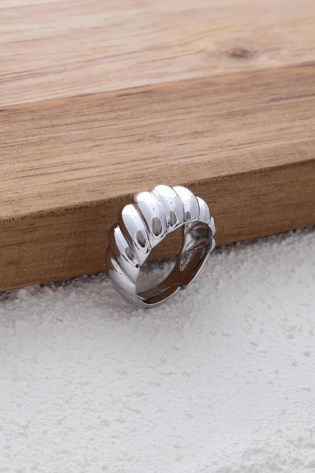 Burgu Yüzük Kalın Bombeli Plaka Free Size Ayarlanabilir