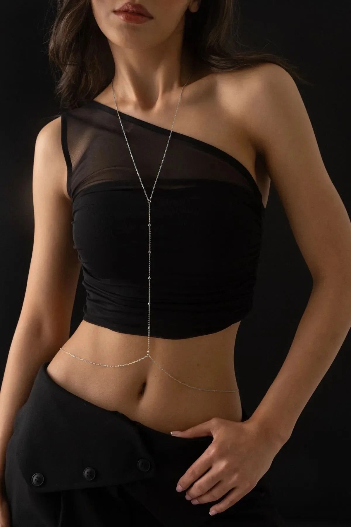 Çelik Toplu Ince Dorika Vücut Zinciri Denizde Yazın Günlük Kullanıma Uygun Vücut Aksesuarı Kararmaz