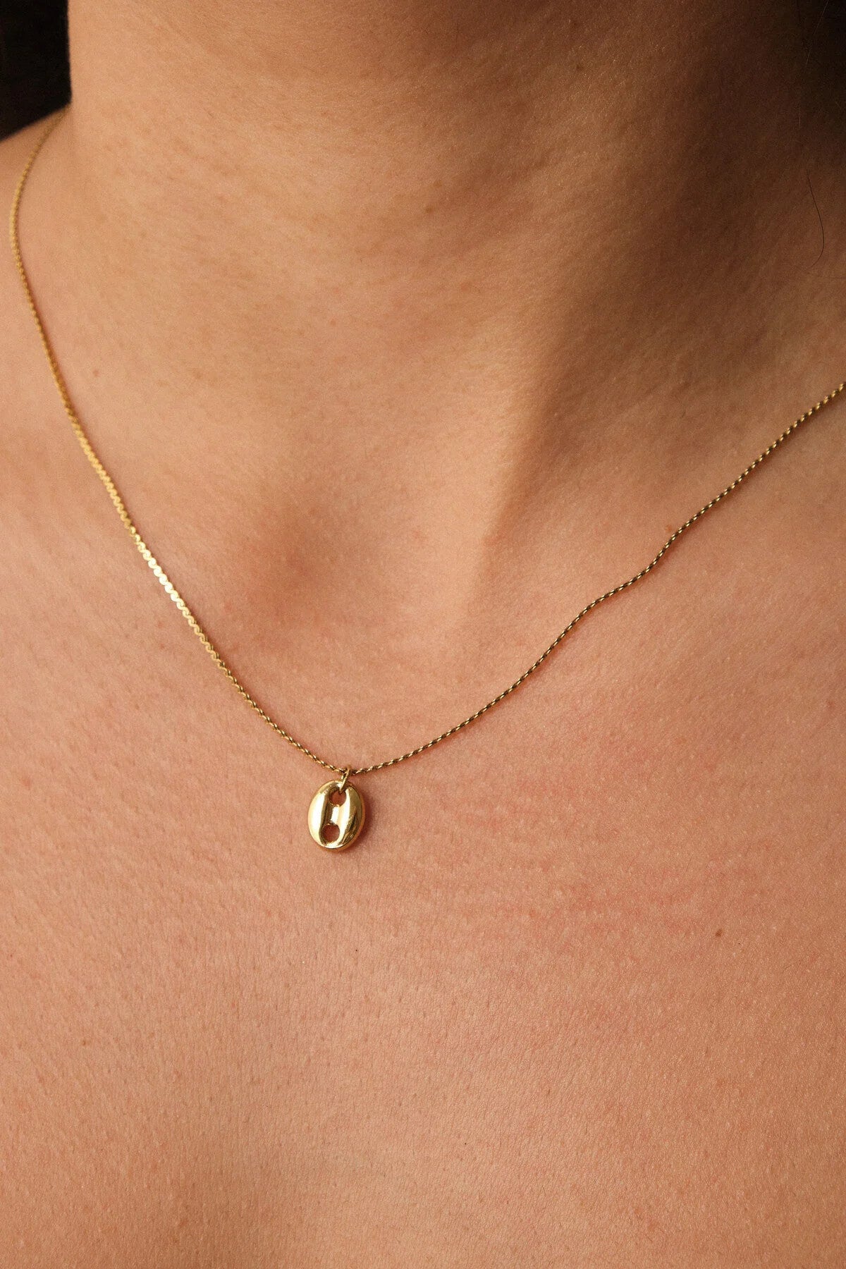 Çelik Kahve Çekirdeği Ezme Kolye Dolama Zincir Kolye Kararmaz 1mm 45cm