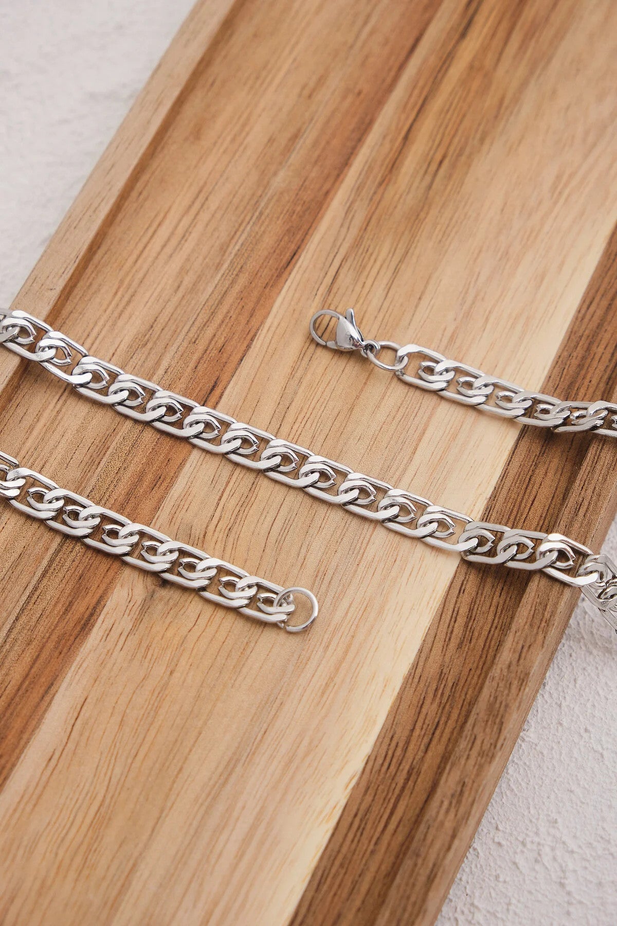 Çelik Kalın Salyangoz Zincir Kolye Minimal Ataç Model Kararmaz 6mm Günlük Kullanıma Uygun