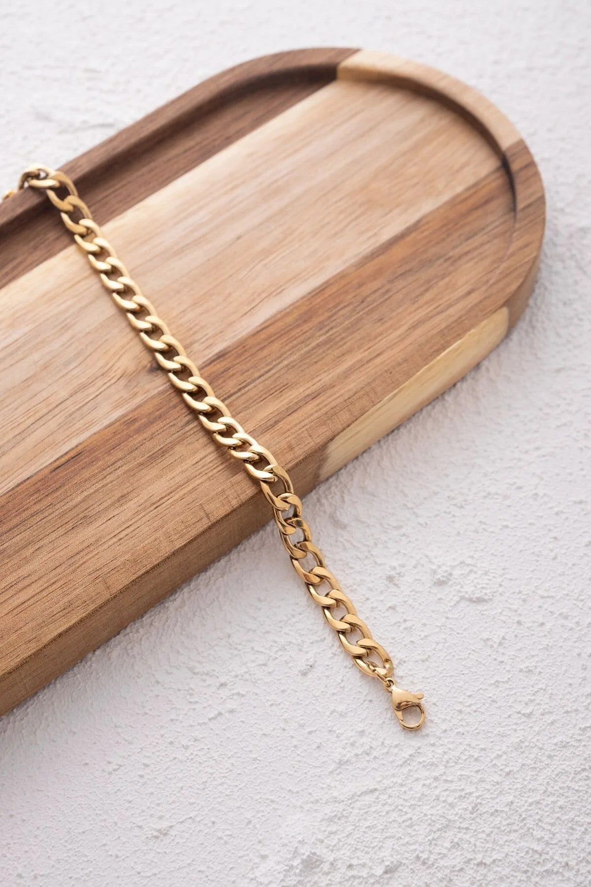 Çelik Kalın Gurmet Zincir Halhal Denizde Günlük Kullanıma Uygun Büyük Küba Halhal 6mm 22cm 4cm