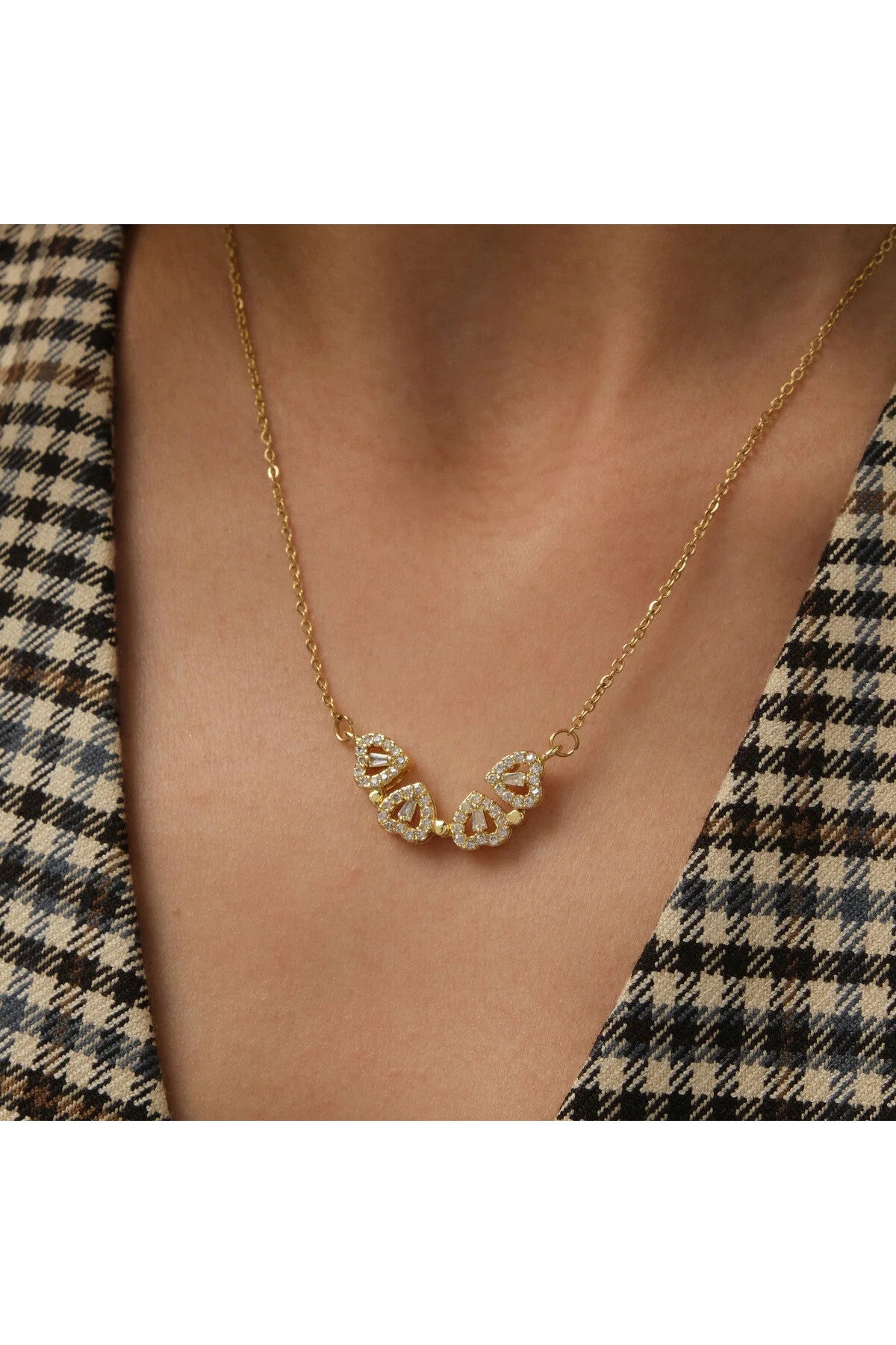 Çelik Taşlı Açılabilir Yonca Kolye Dört Yapraklı Yonca, Yakın Arkadaş Hediye