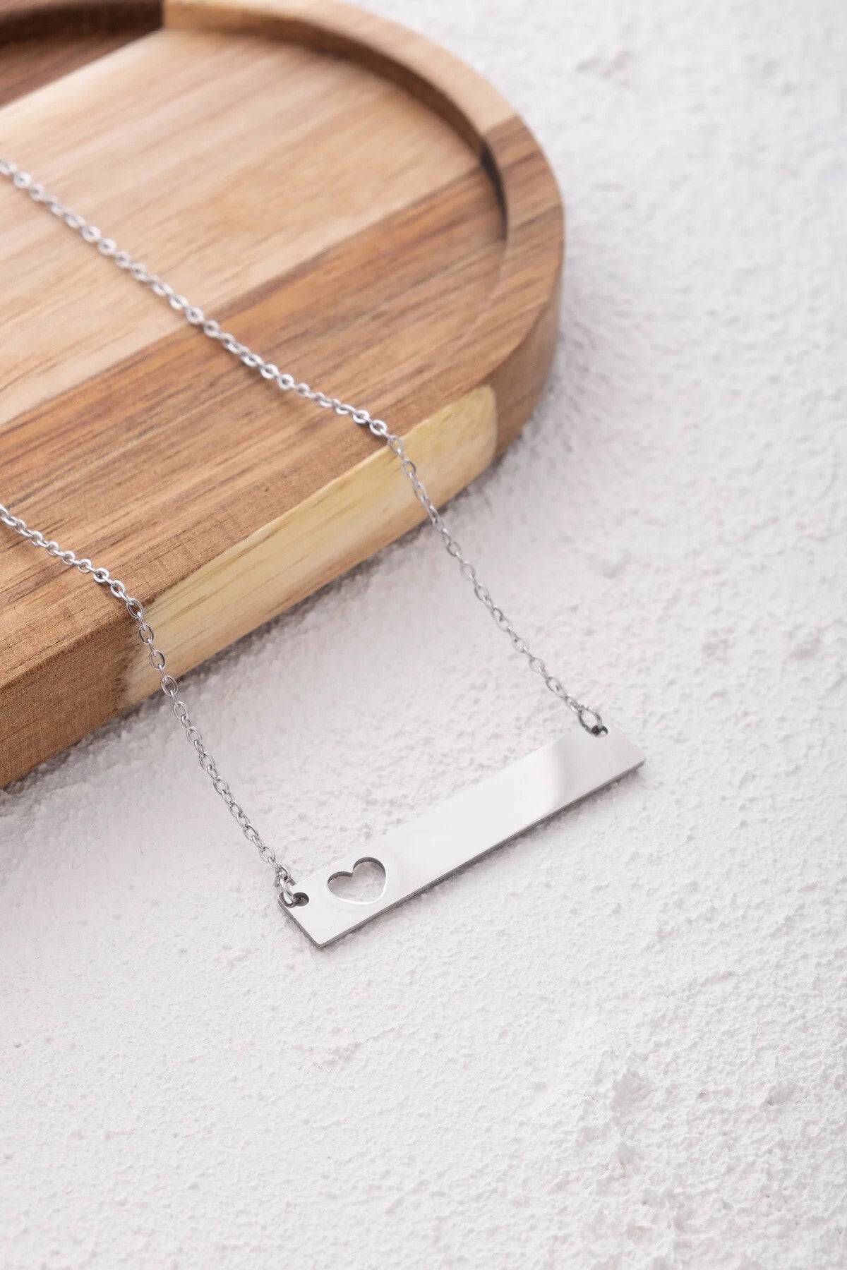 Çelik Kalpli Künye Kolye Kararmaz