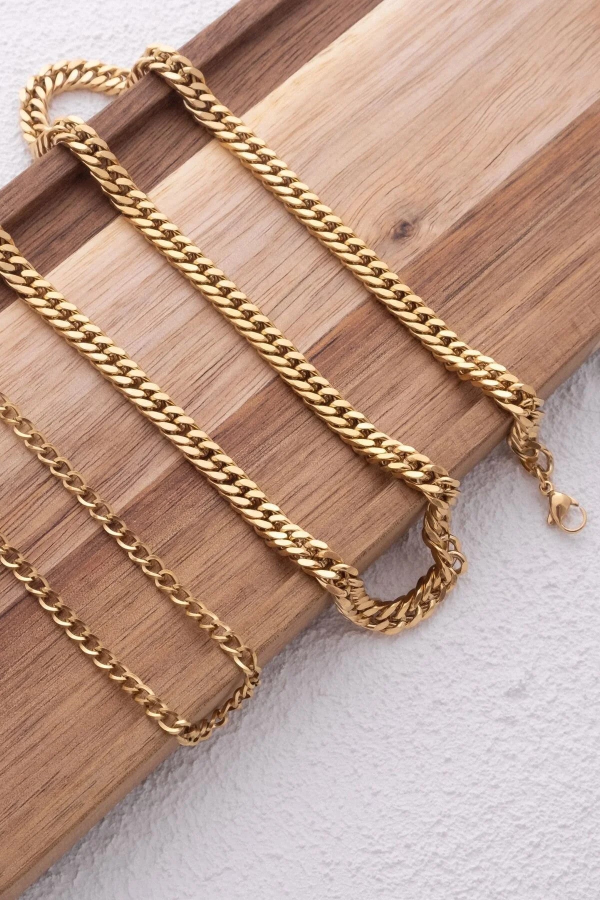 Çelik Almak Gurmet Bel Zinciri Günlük Kullanıma Uygun Miami, Büyük Küba Zincir 60-75cm 6mm