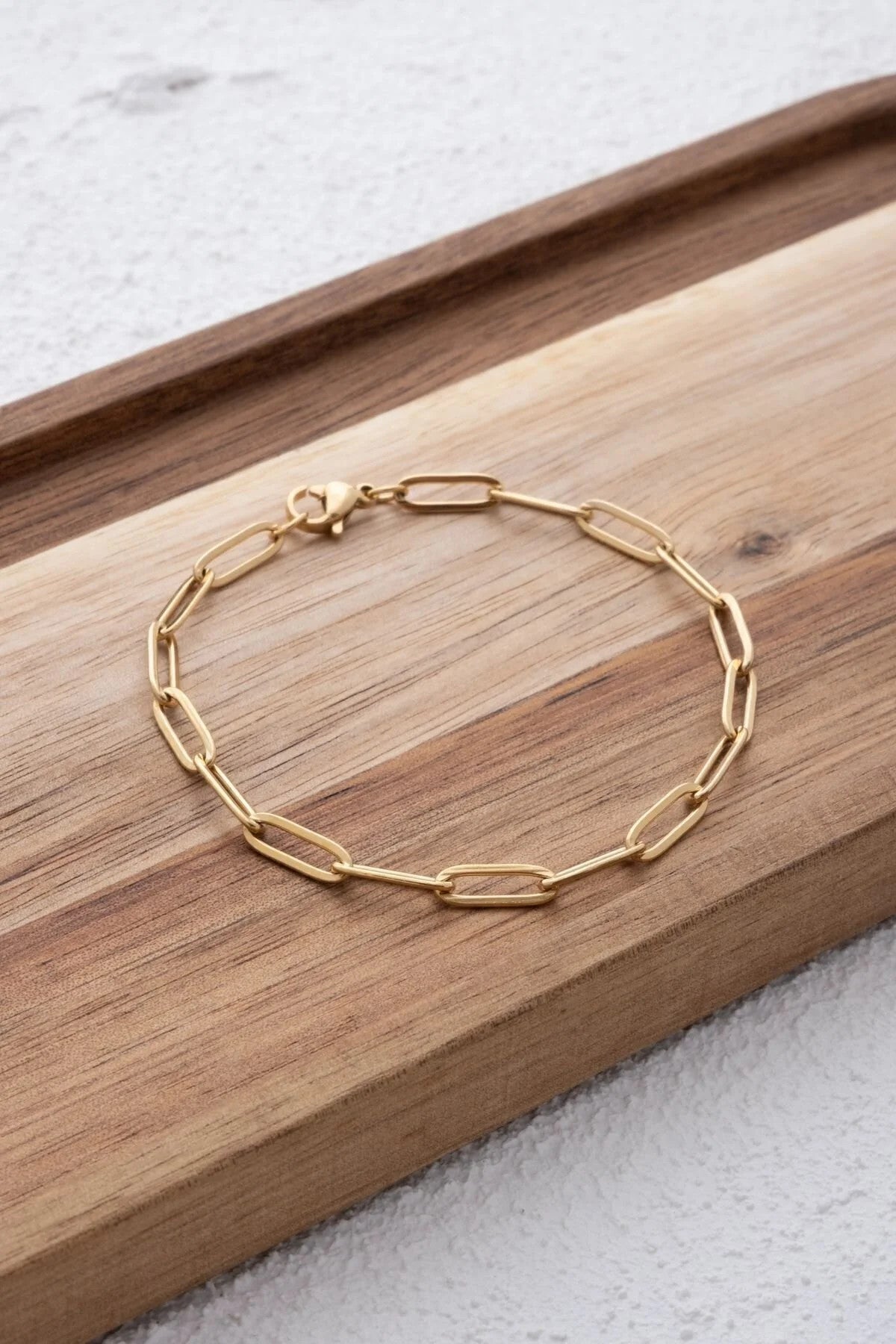 Çelik Ataç Zincir Bileklik Oval Halka 4mm 17cm+4cm&21cm Günlük Kullanıma Uygun Kablo Zincir Bileklik