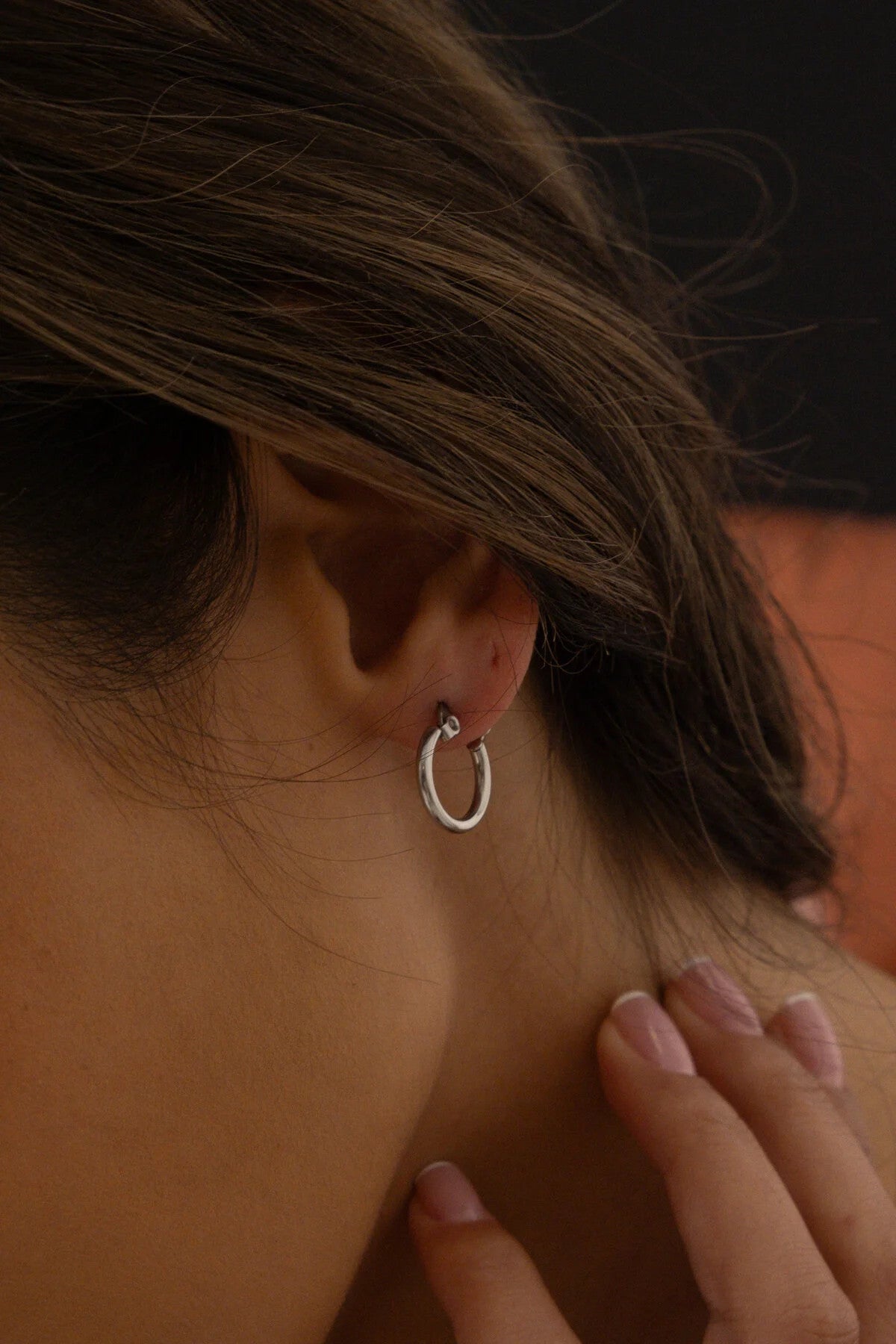 Çelik Halka Küpe Kararmaz İnce Halka Küpe Çap 1.4cm