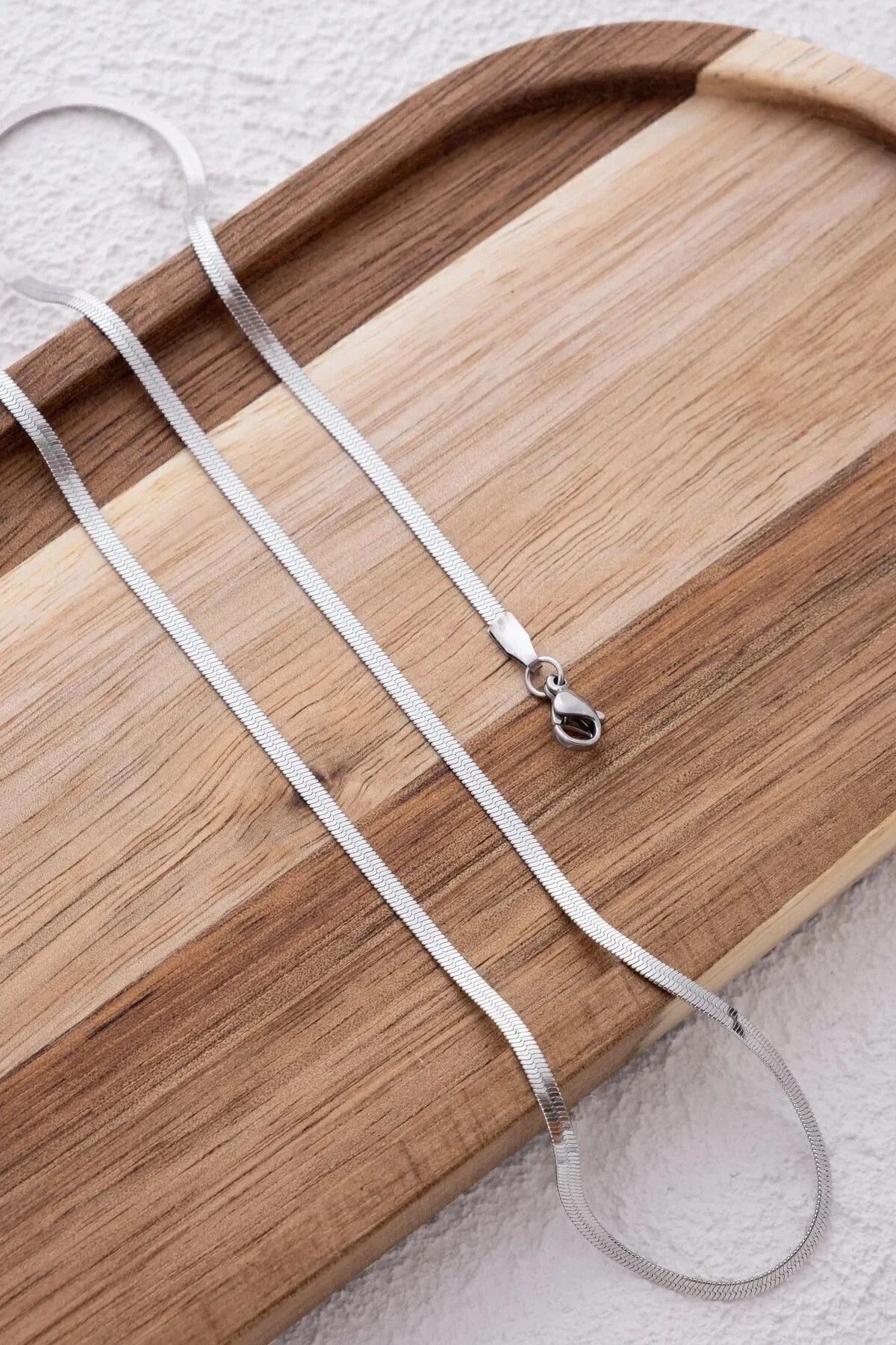 Çelik Italyan Bel Zinciri Balık Sırtı Zincir Günlük Kullanıma Uygun Kararmaz Zincir 60-75cm 3mm