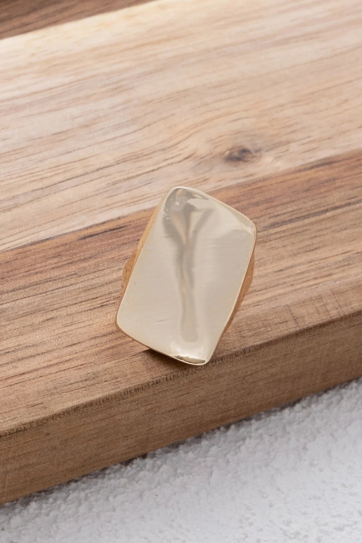 Büyük Dikdörtgen Plaka Yüzük Eğimli Plaka Free Size Ayarlanabilir Ölçü