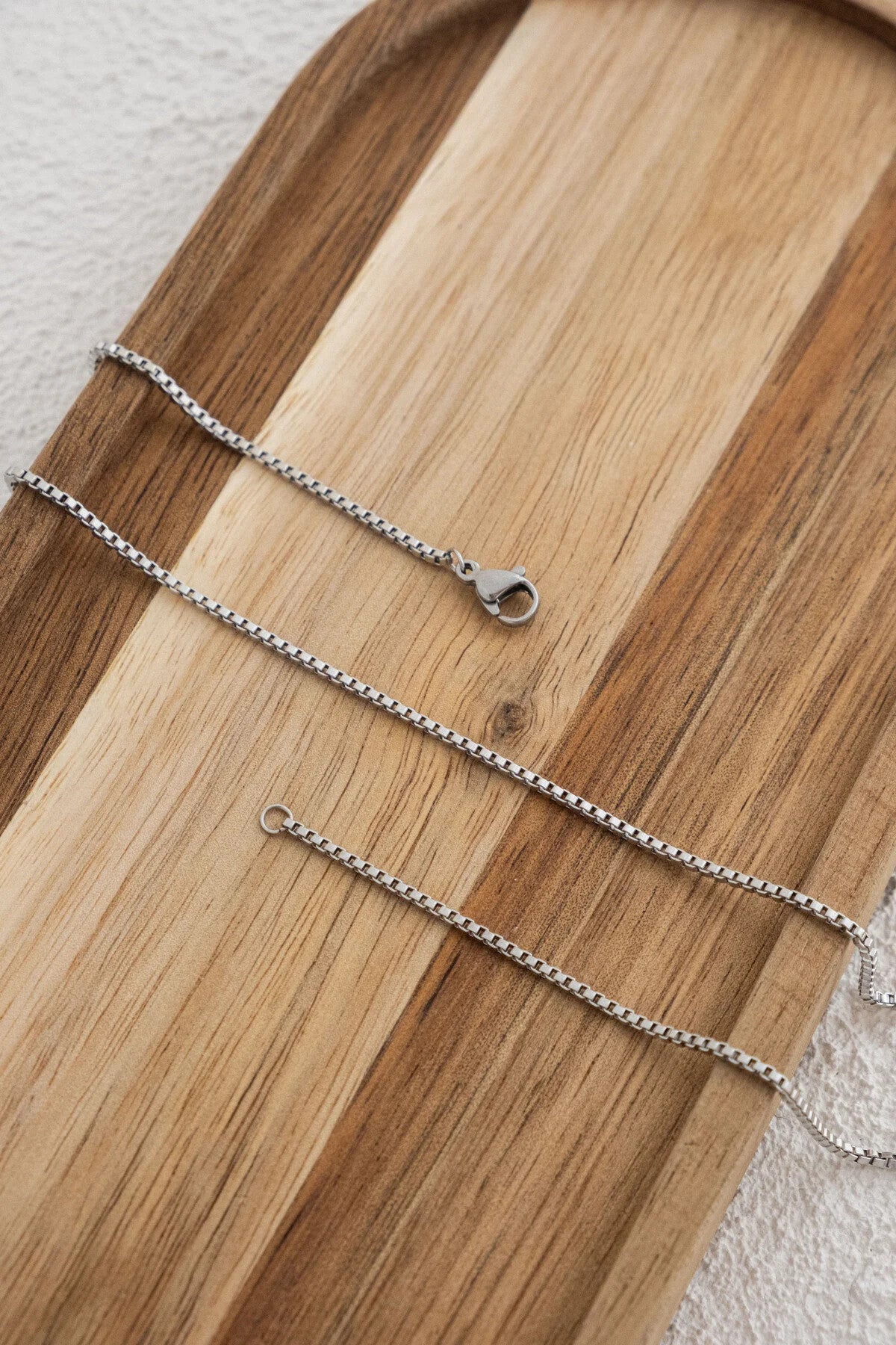 Çelik Kutu Kare Bel Zinciri Denizde Günlük Kullanıma Uygun İnce Box Zincir Kararmaz 60-75cm 1mm