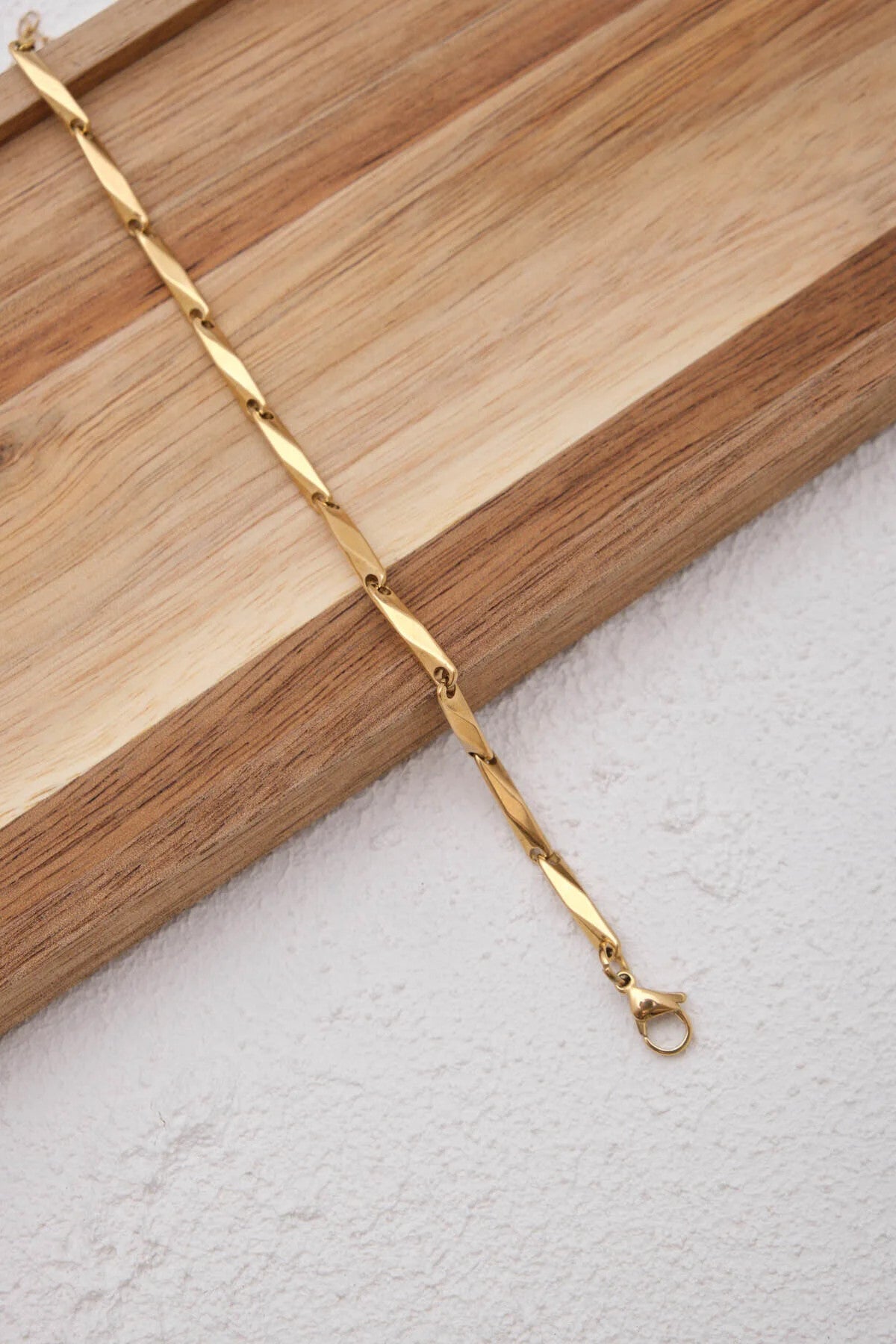 Çelik Küp Üçgen Zincir Bileklik Unisex Kararmaz 17+4cm & 21cm 4mm Günlük Kullanıma Uygun