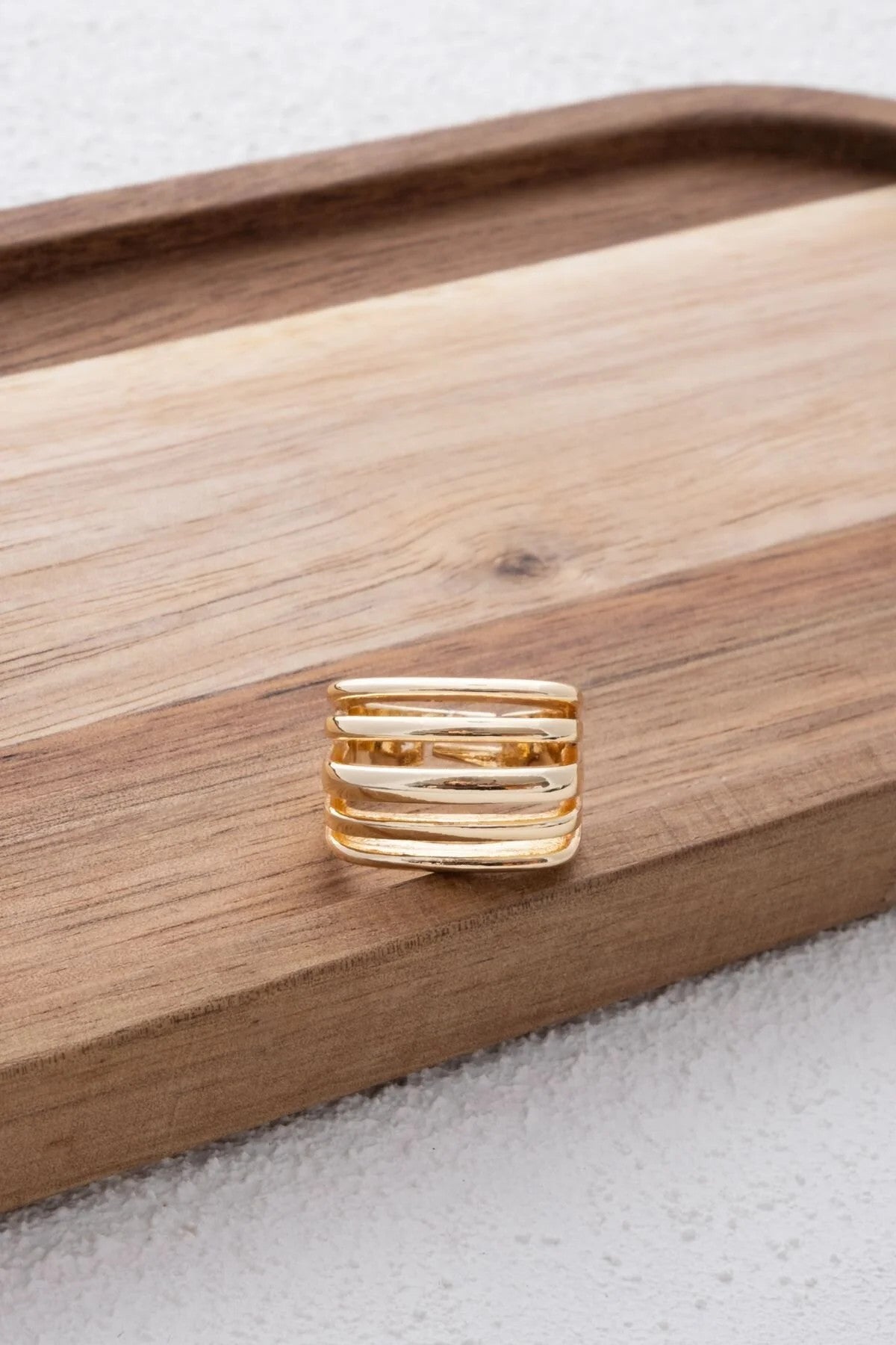 Kaburga Model Yüzük Popüler Kraliyet Yüzük 5 Şerit Plaka Free Size Ayarlanabilir