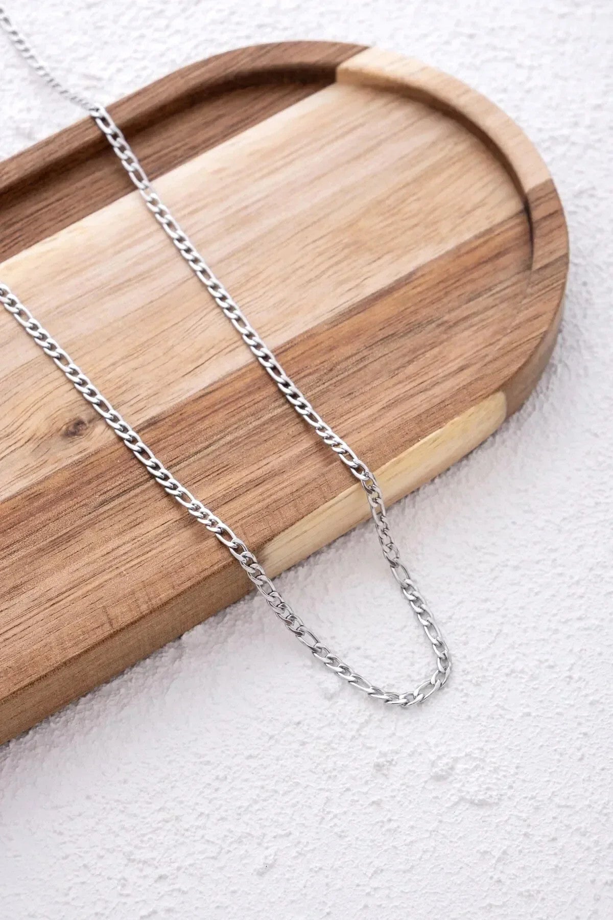 Çelik Figaro Zincir Erkek Kolye 3mm Kararmaz