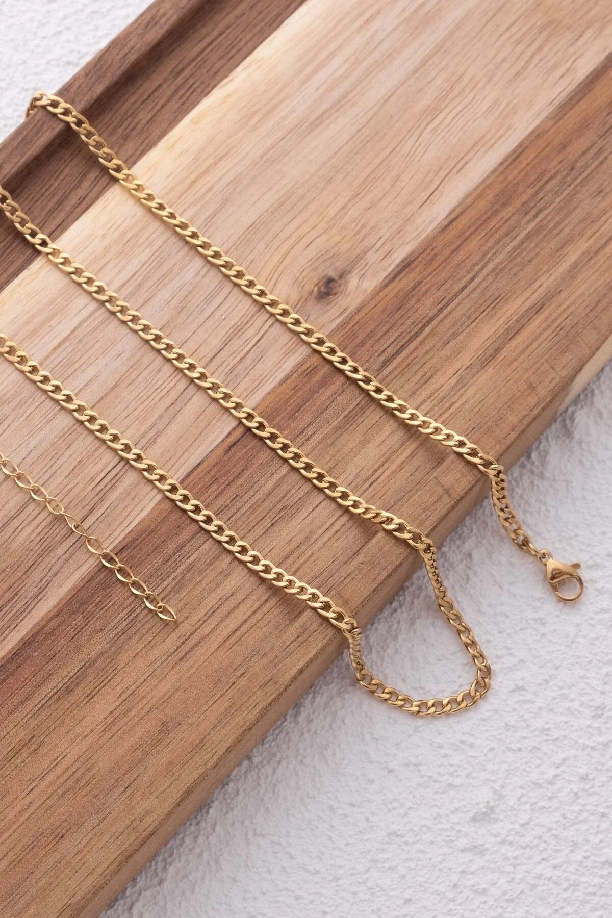 Çelik Ince Gurmet Bel Zinciri Denizde Yazın Günlük Kullanıma Uygun Kararmaz Zincir 60-75cm 3mm