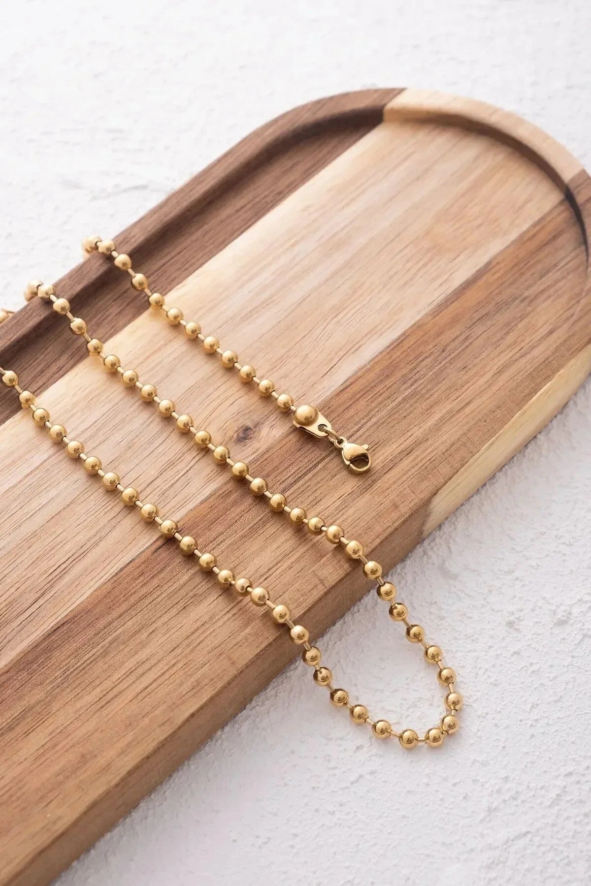 Çelik Top Dorika Erkek Zincir Kolye 3mm Kararmaz 60cm